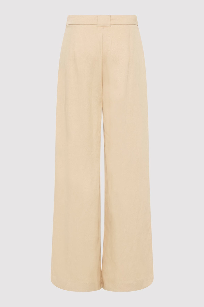 ST. AGNI Wide Leg Pleat Pants - Dune outlook