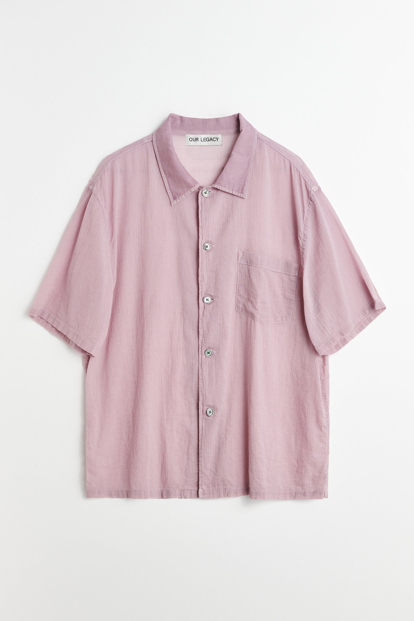 Box Shirt Shortsleeve Dusty Lilac Coated Voile - 1
