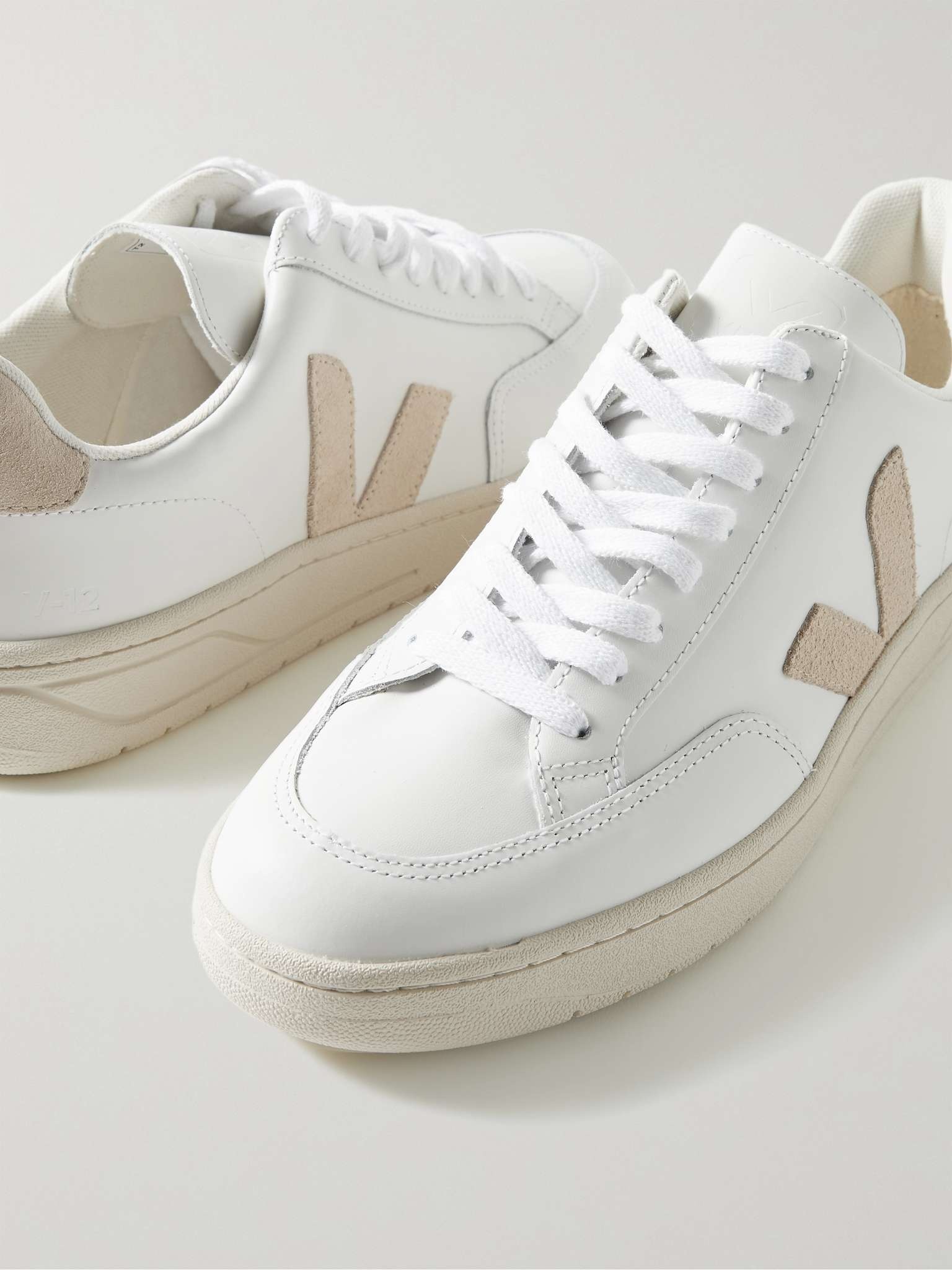 V-12 Suede-Trimmed Leather Sneakers - 6