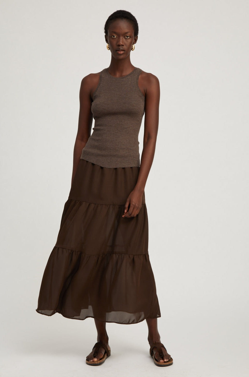 HEATHER BROWN ULTRA FINE CASHMERE RACER TANK - 6