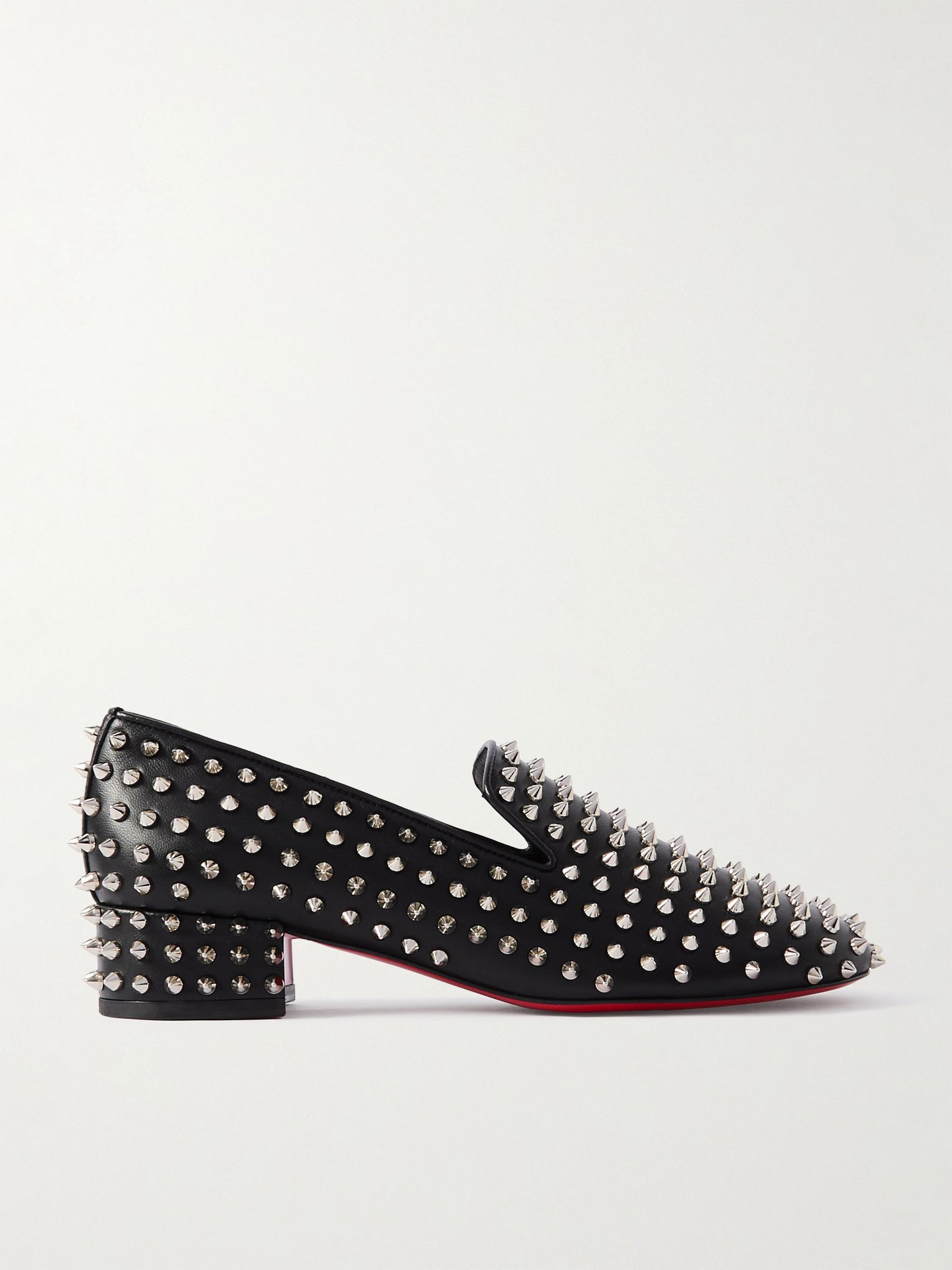 Spikeasy studded leather pumps Black - 1