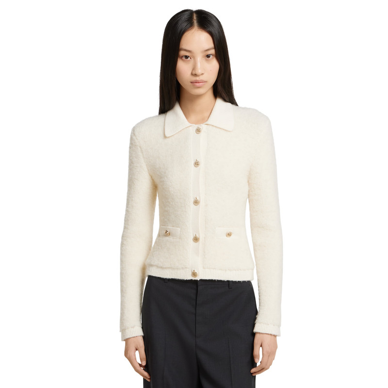 Wool bouclé polo cardigan 3
