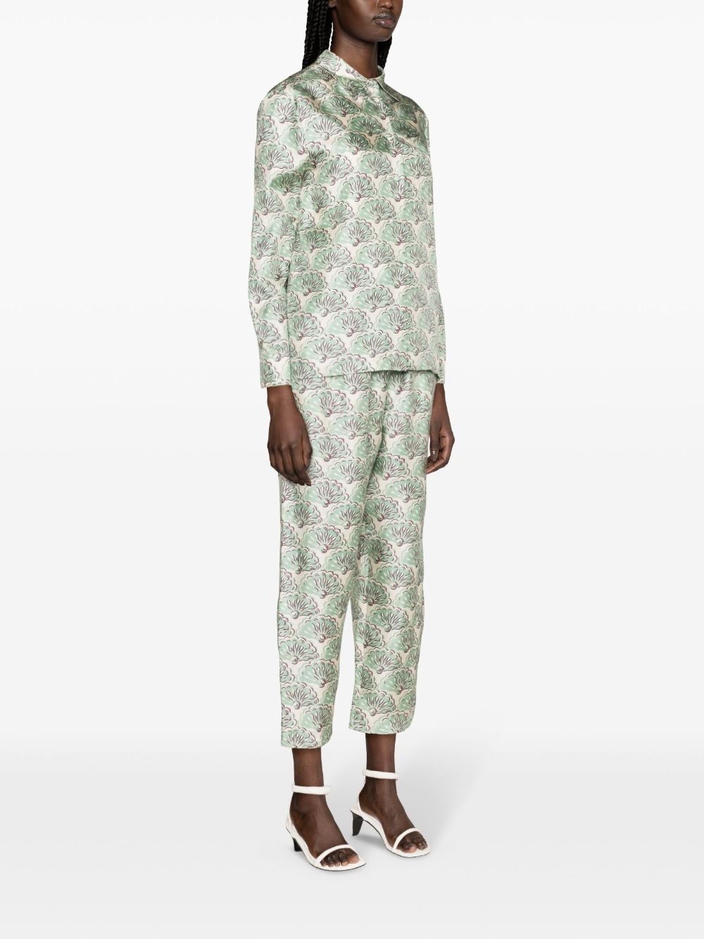 Boy fans-print silk shirt - 3