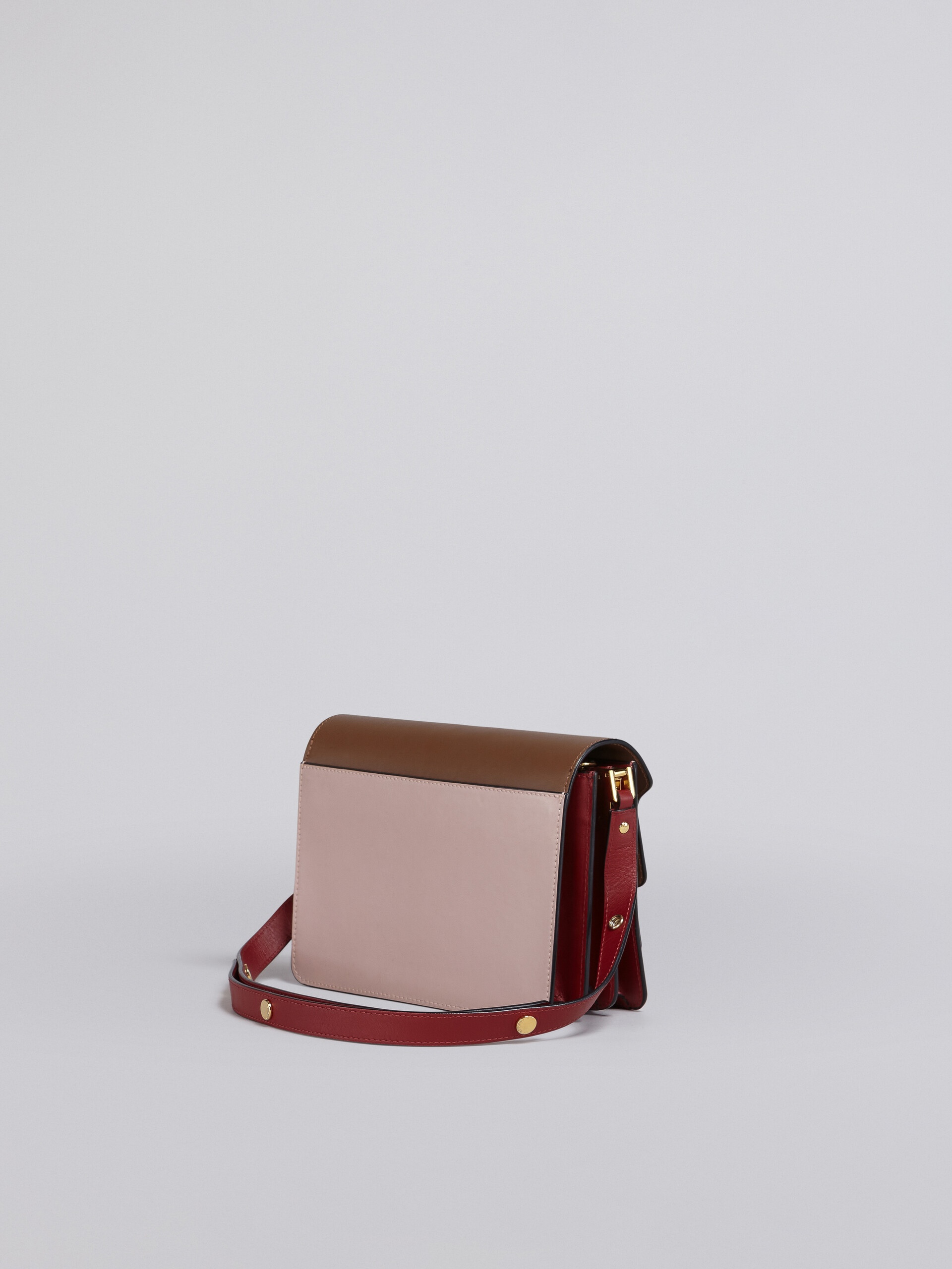 TRUNK MEDIUM BAG IN BROWN PINK AND RED LEATHER - 2