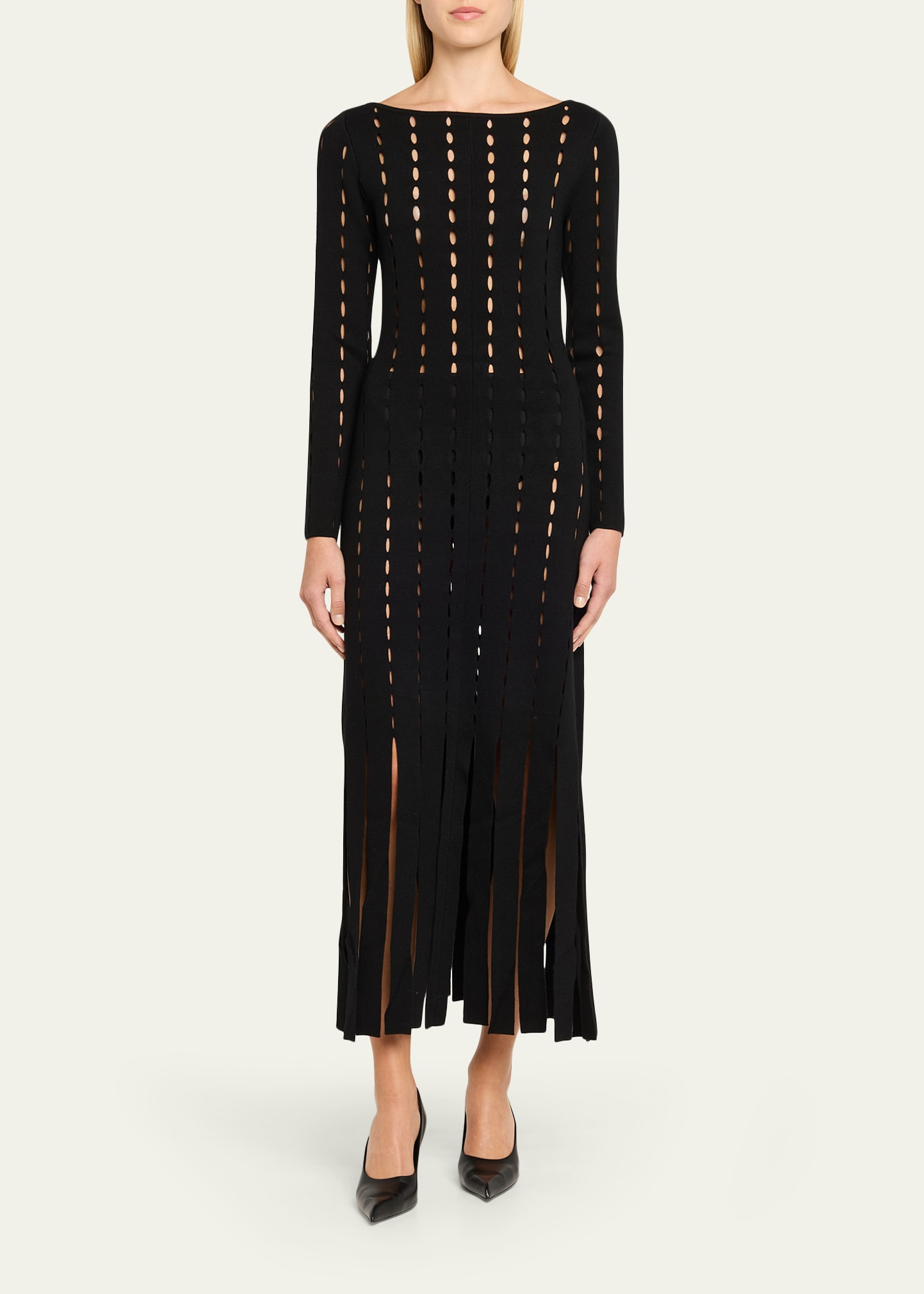 Gemma Bateau-Neck Cutout Carwash Midi Dress - 2