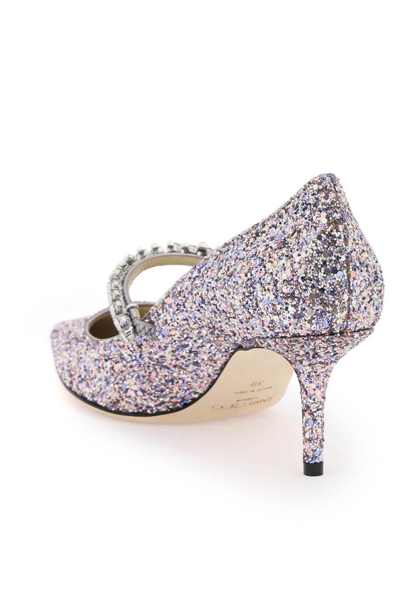 JIMMY CHOO BING 65 PUMPS WITH GLITTER AND CRYSTALS - 3