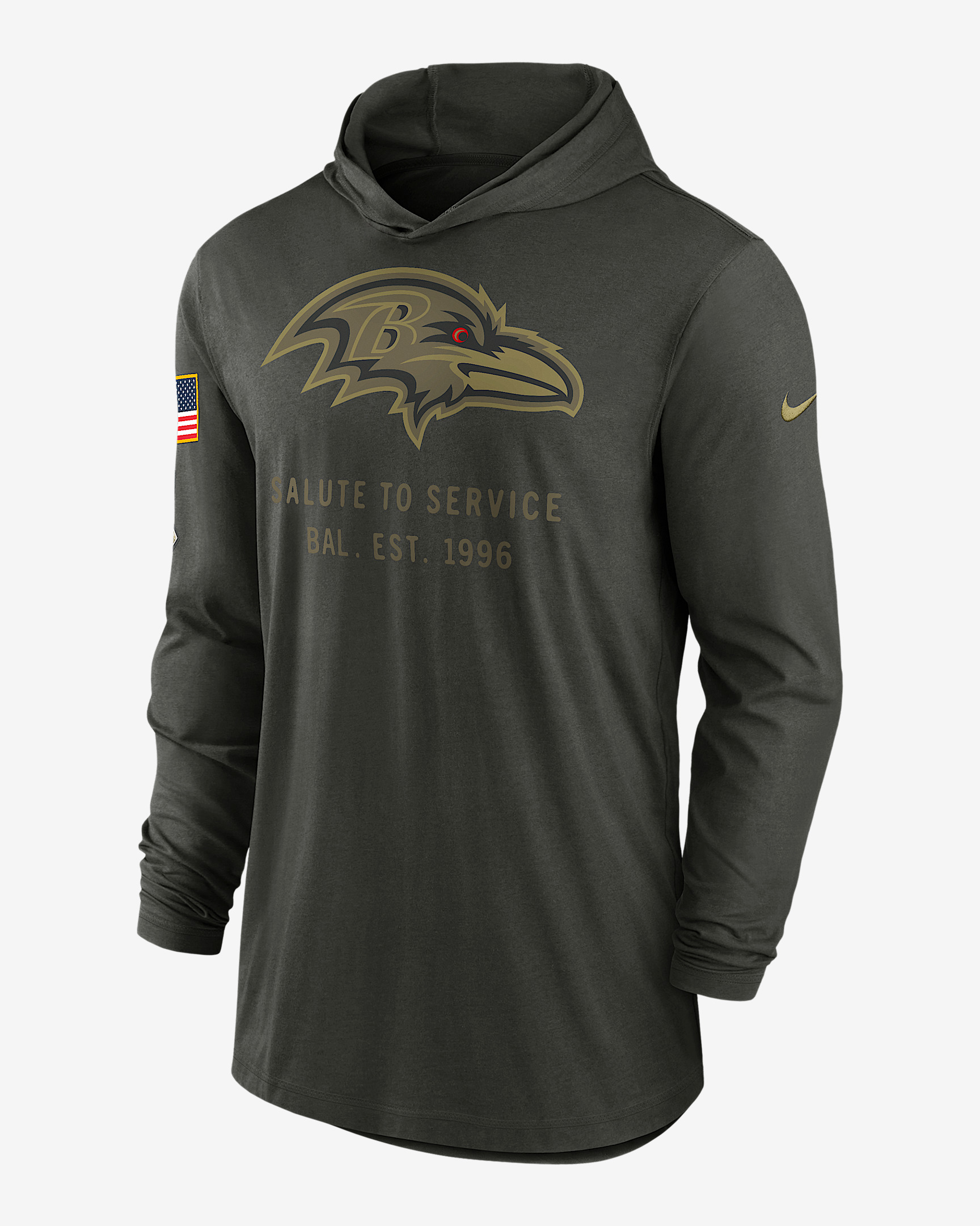 Baltimore Ravens Salute to Service Sideline Men’s Nike Dri-FIT NFL Long-Sleeve Hooded Top - 1