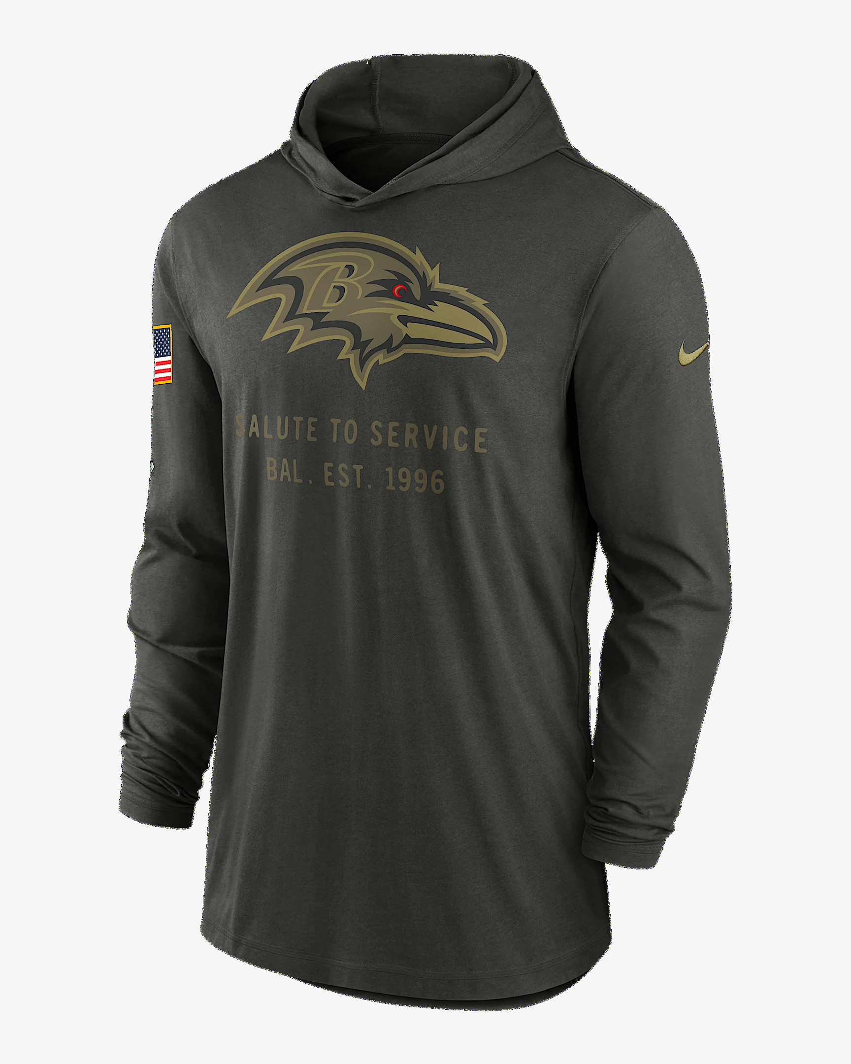 Baltimore Ravens Salute to Service Sideline Men’s Nike Dri-FIT NFL Long-Sleeve Hooded Top - 1