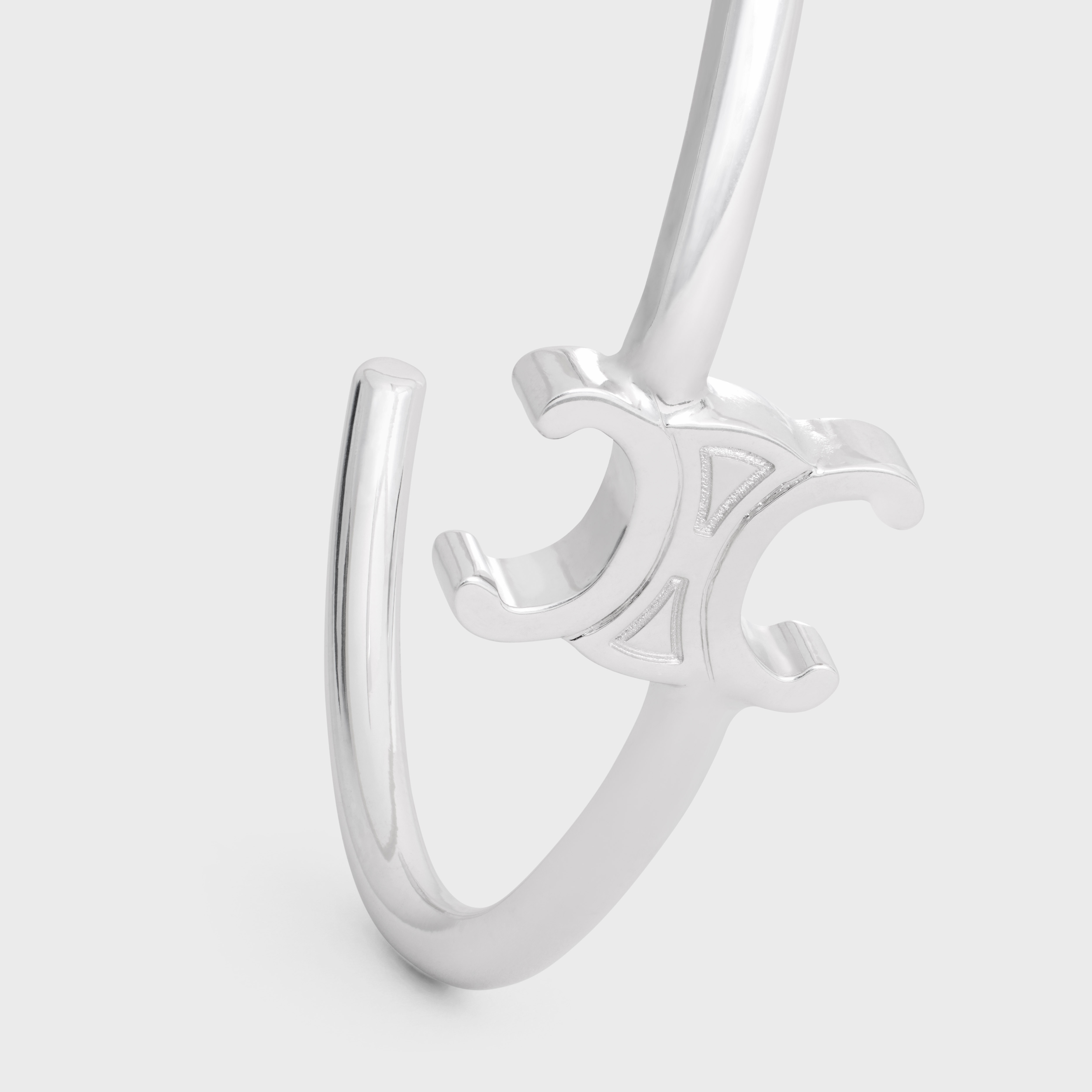 Triomphe Asymmetric Cuff in Brass with Rhodium Finish - 4