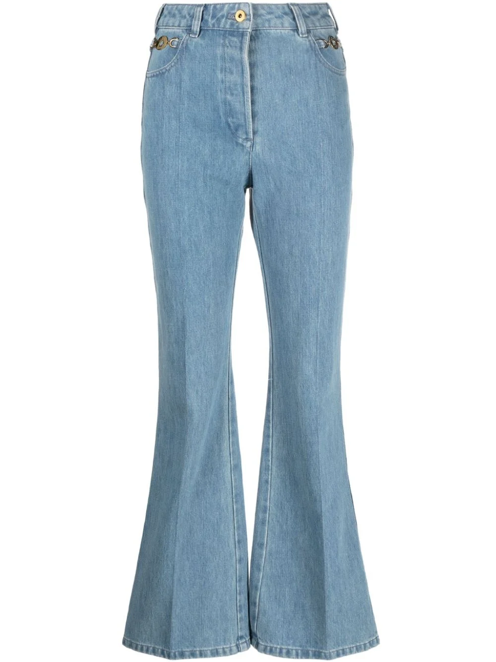 organic-denim flared jeans - 1