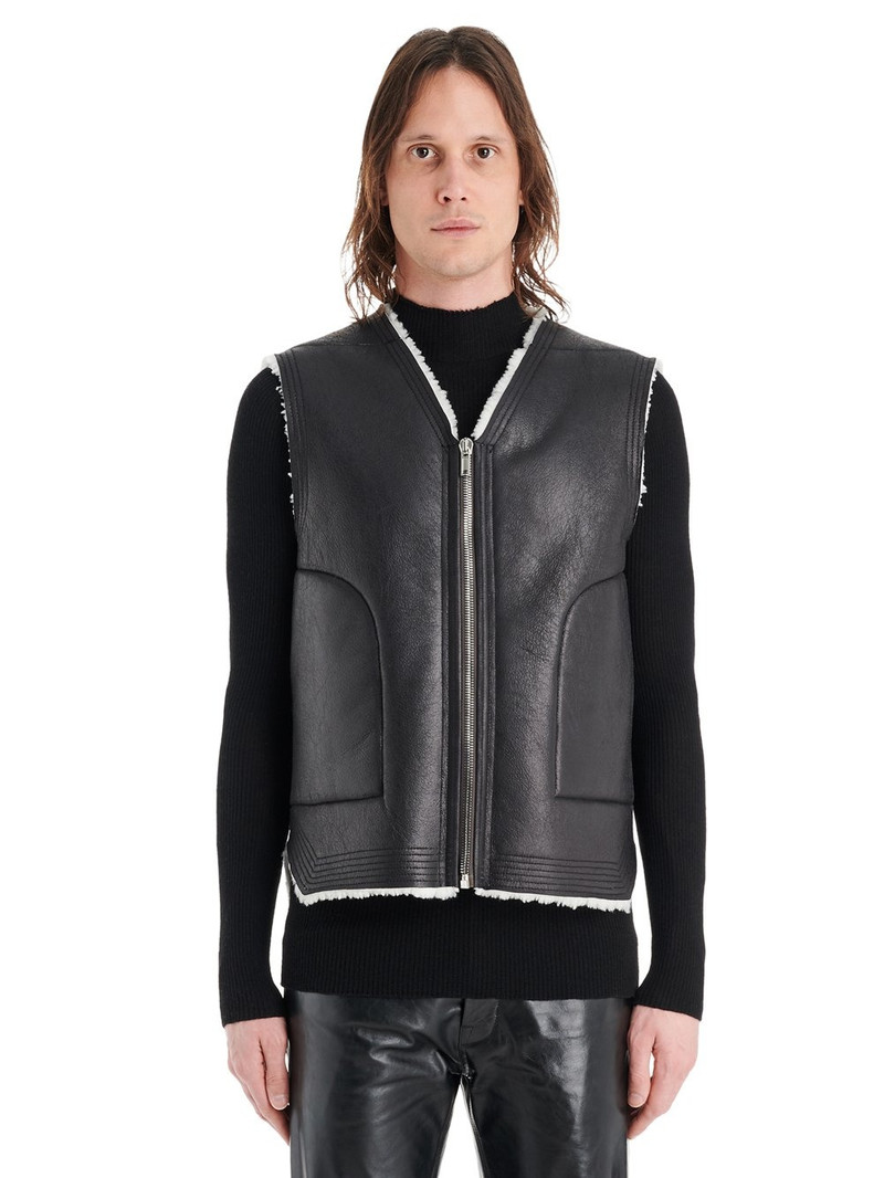 Black Shearling Cargo Vest 1