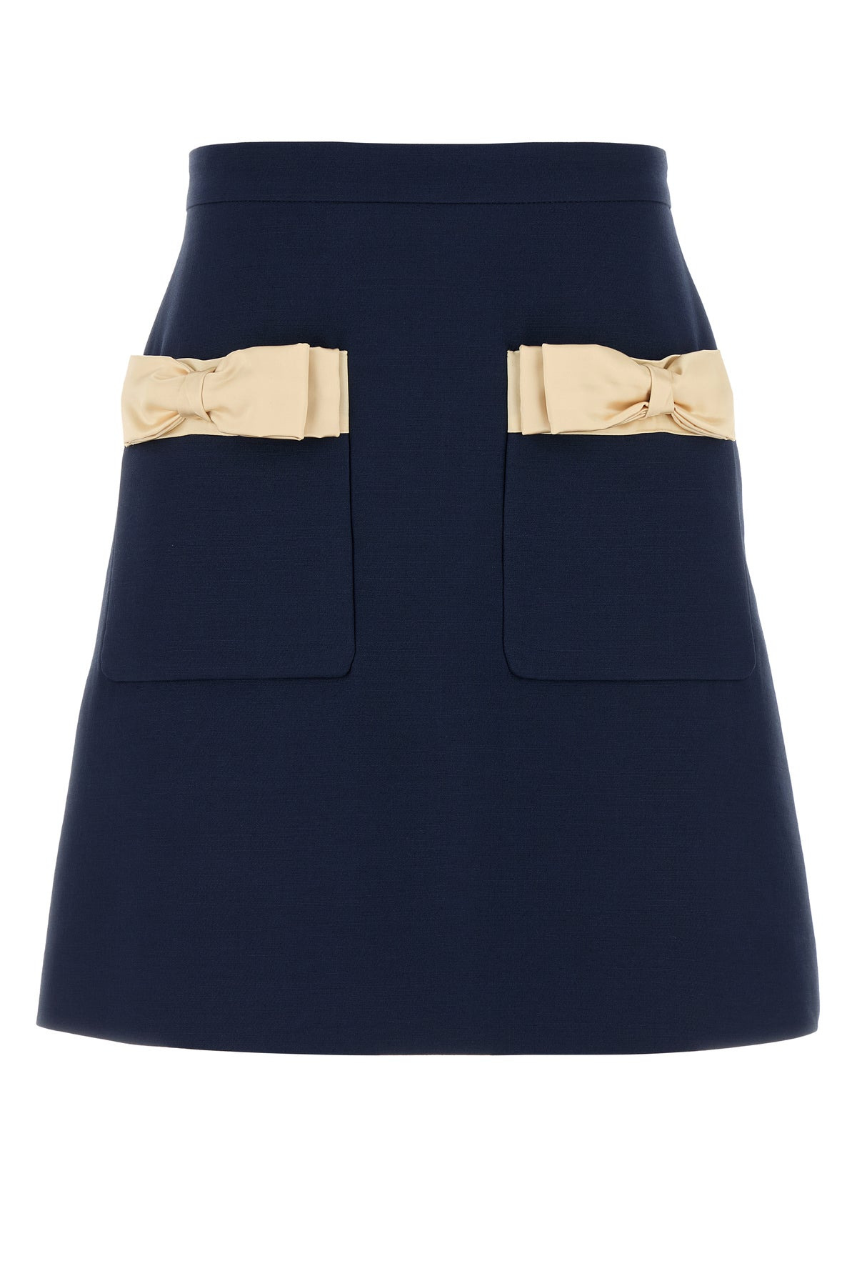 Navy blue wool blend skirt - 1