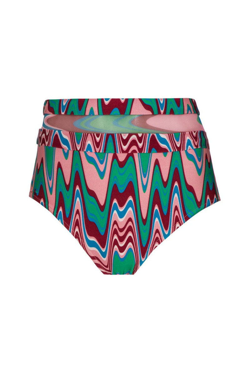 Wave Printed Mesh Bikini Bottom 3