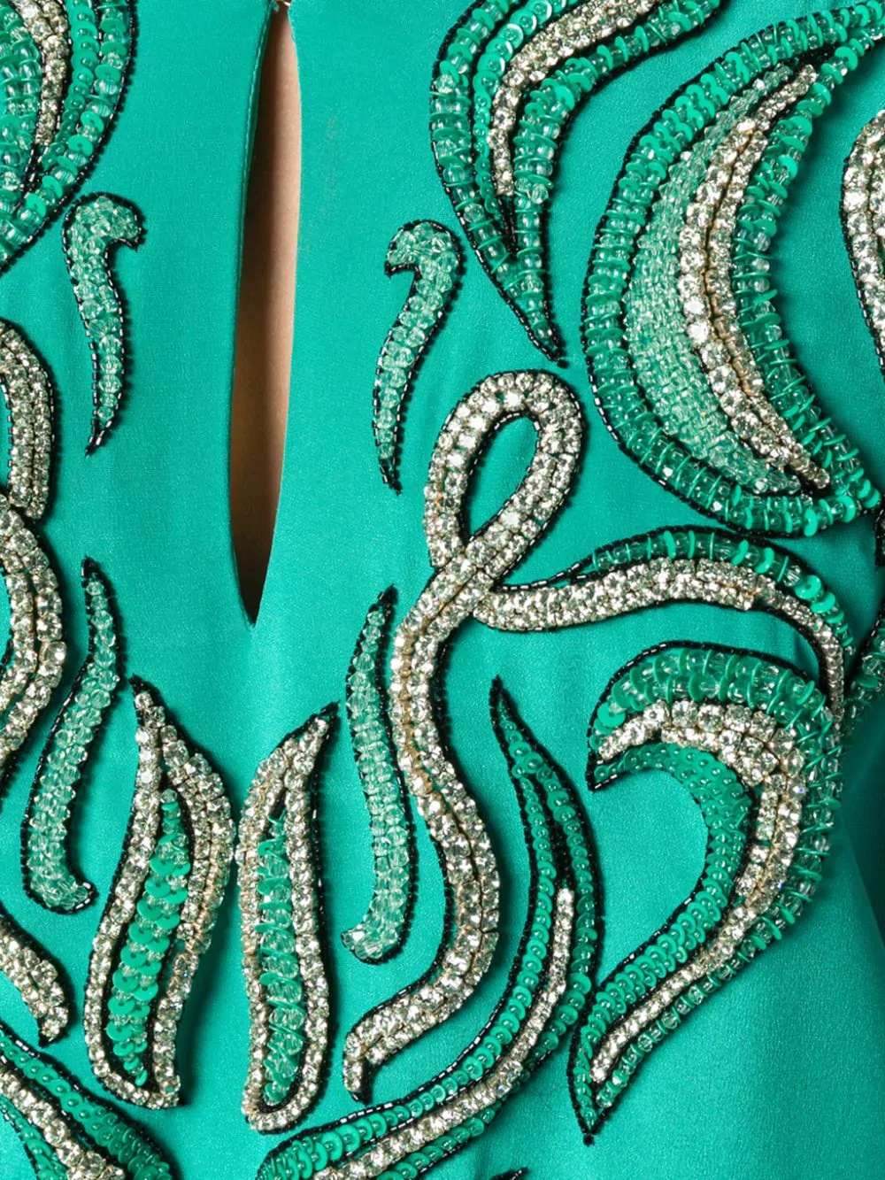 Jade Green Embellished Evening Dress - 5