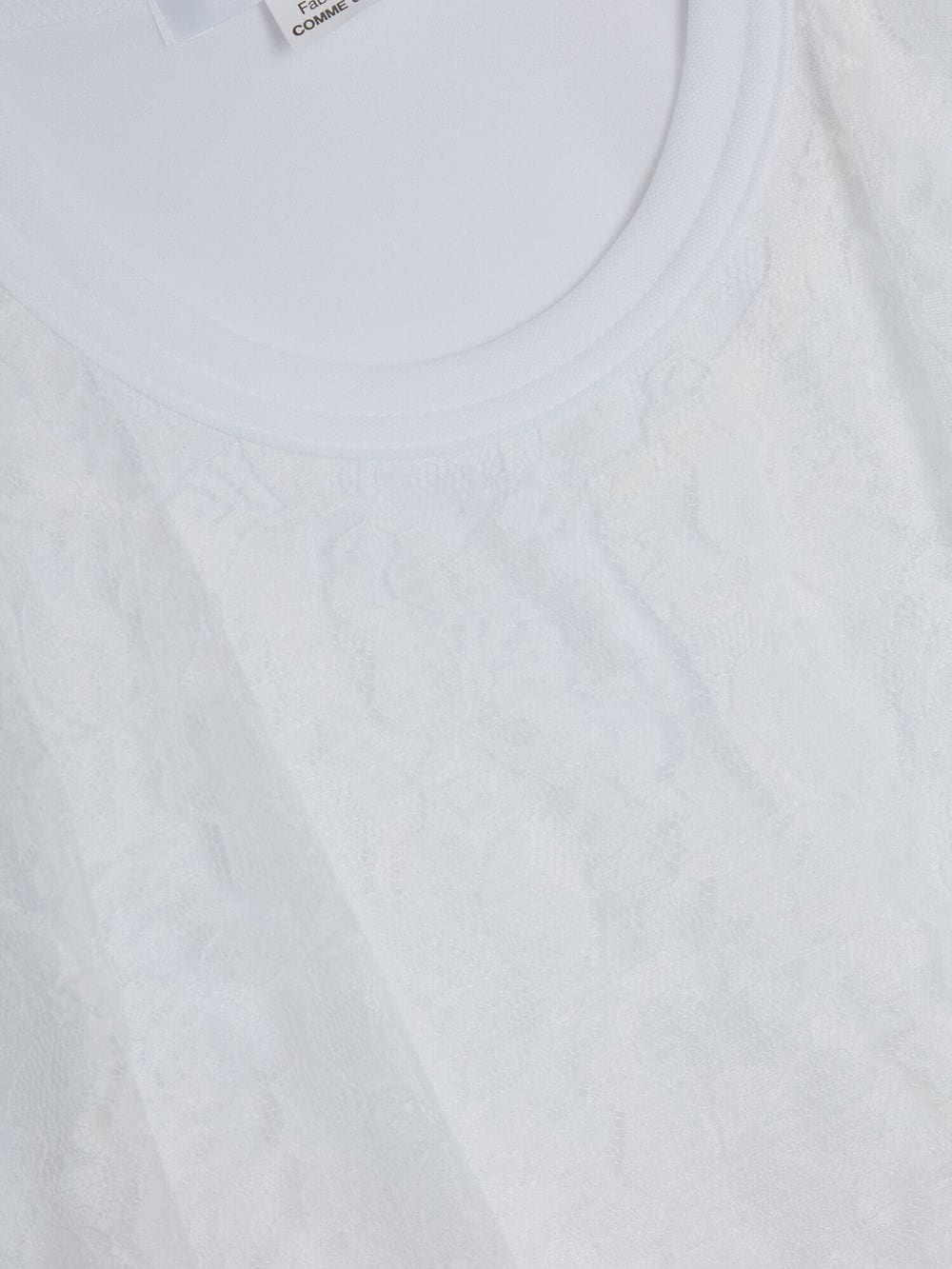 lace-panel detail T-shirt - 4