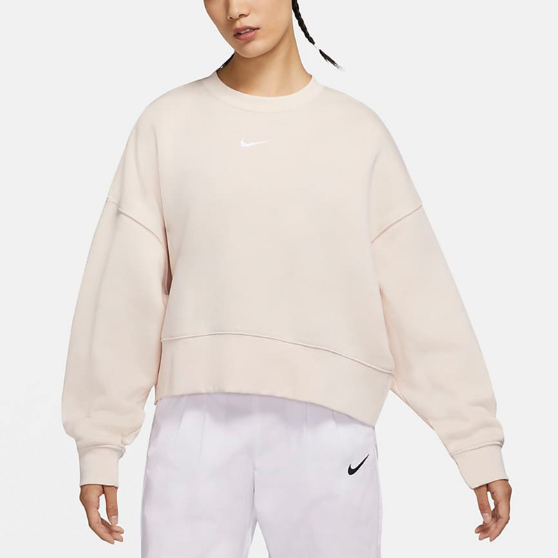 Nike (WMNS) Nike Sportswear Collection Small Logo Cropped Sweatshirt 'Beige' DJ7666-219 outlook