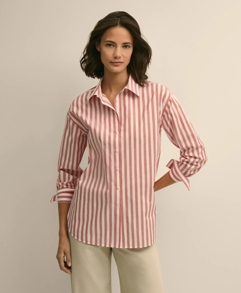 Oversized Cotton Pinstripe Shirt - 1