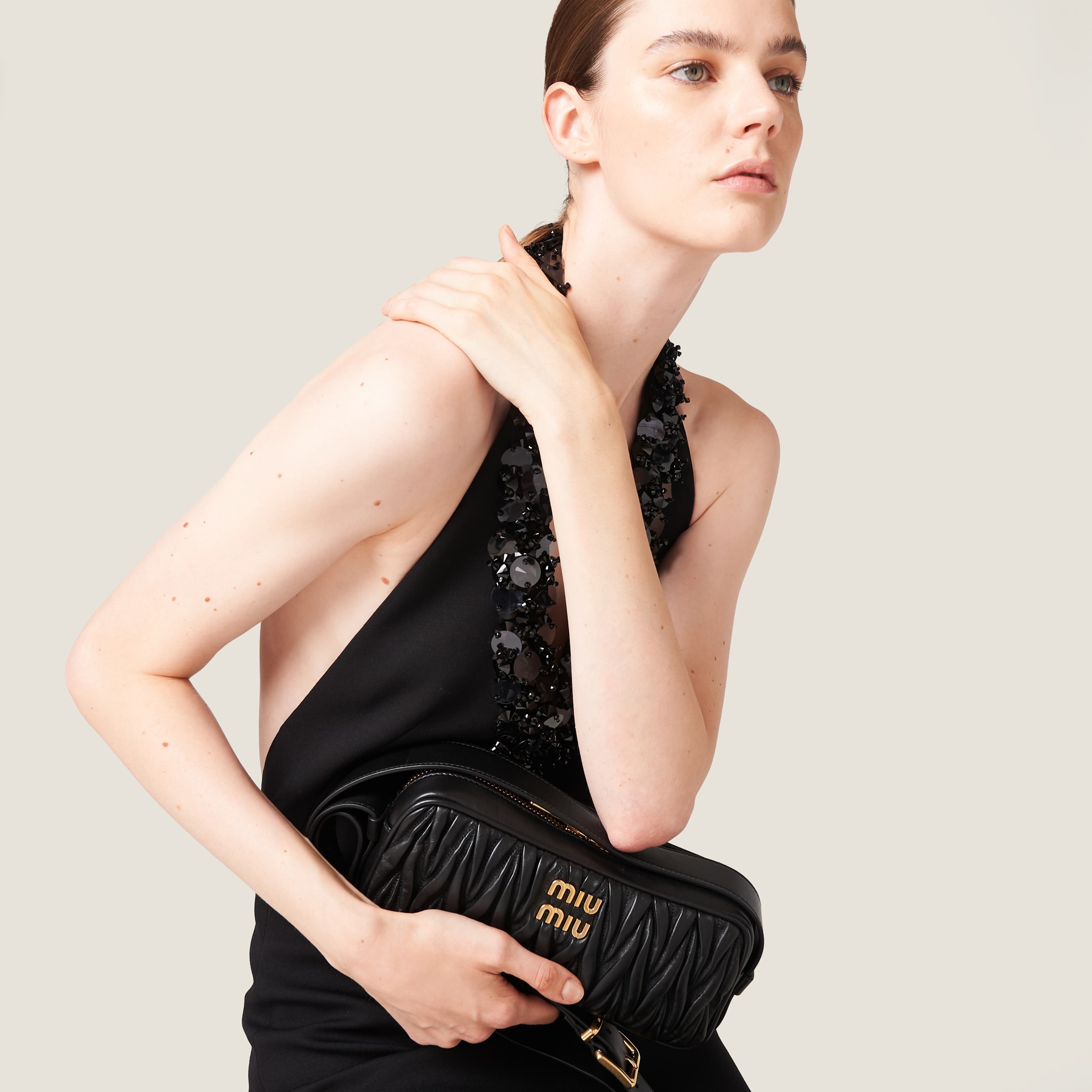 Embroidered grain de poudre mini-dress - 5