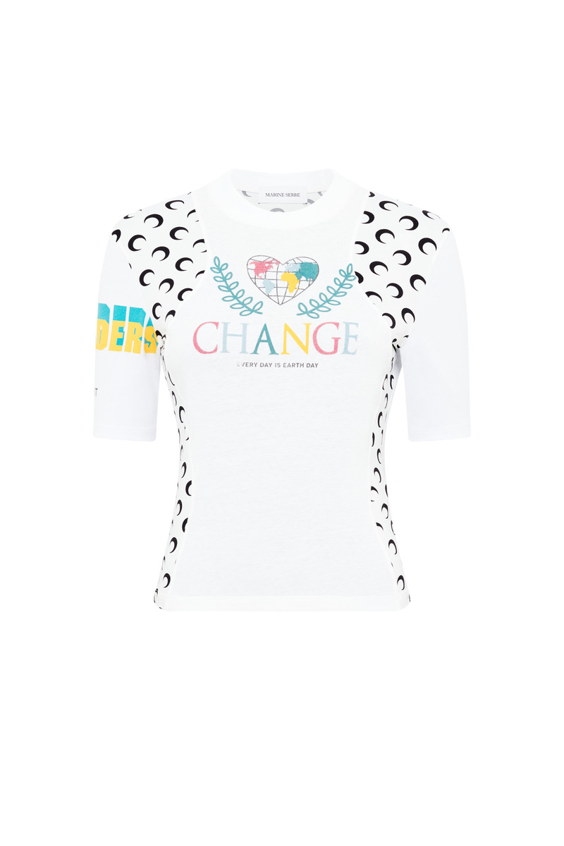 Marine Serre Regenerated Graphic Peace Jersey Baby Fit T-Shirt outlook
