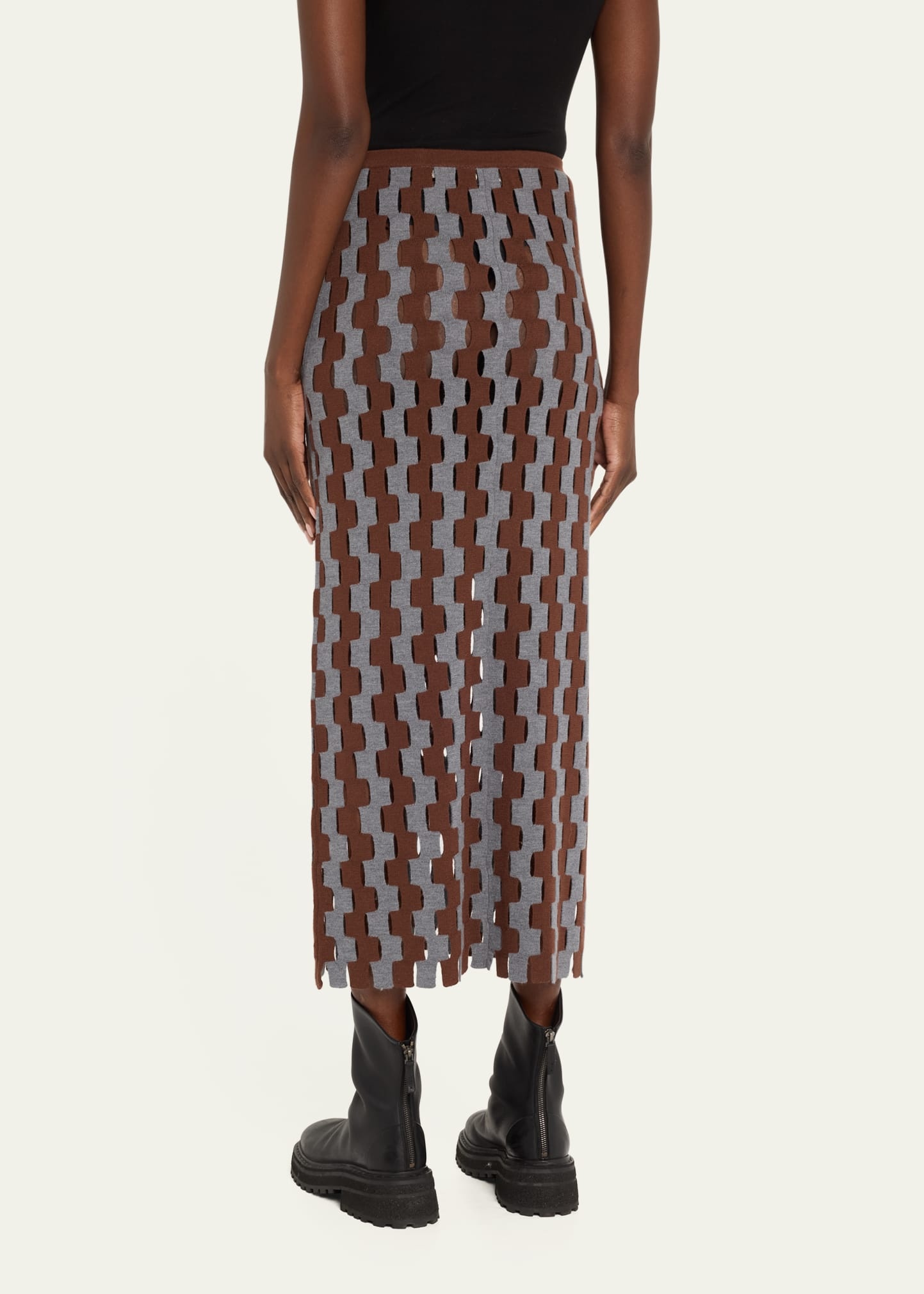 Marshall Abstract Wool Maxi Skirt - 3