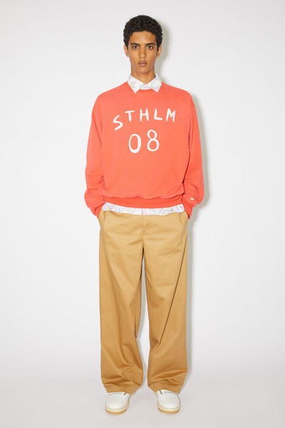 Acne Studios Patch print sweater - Relaxed fit - Chili orange outlook
