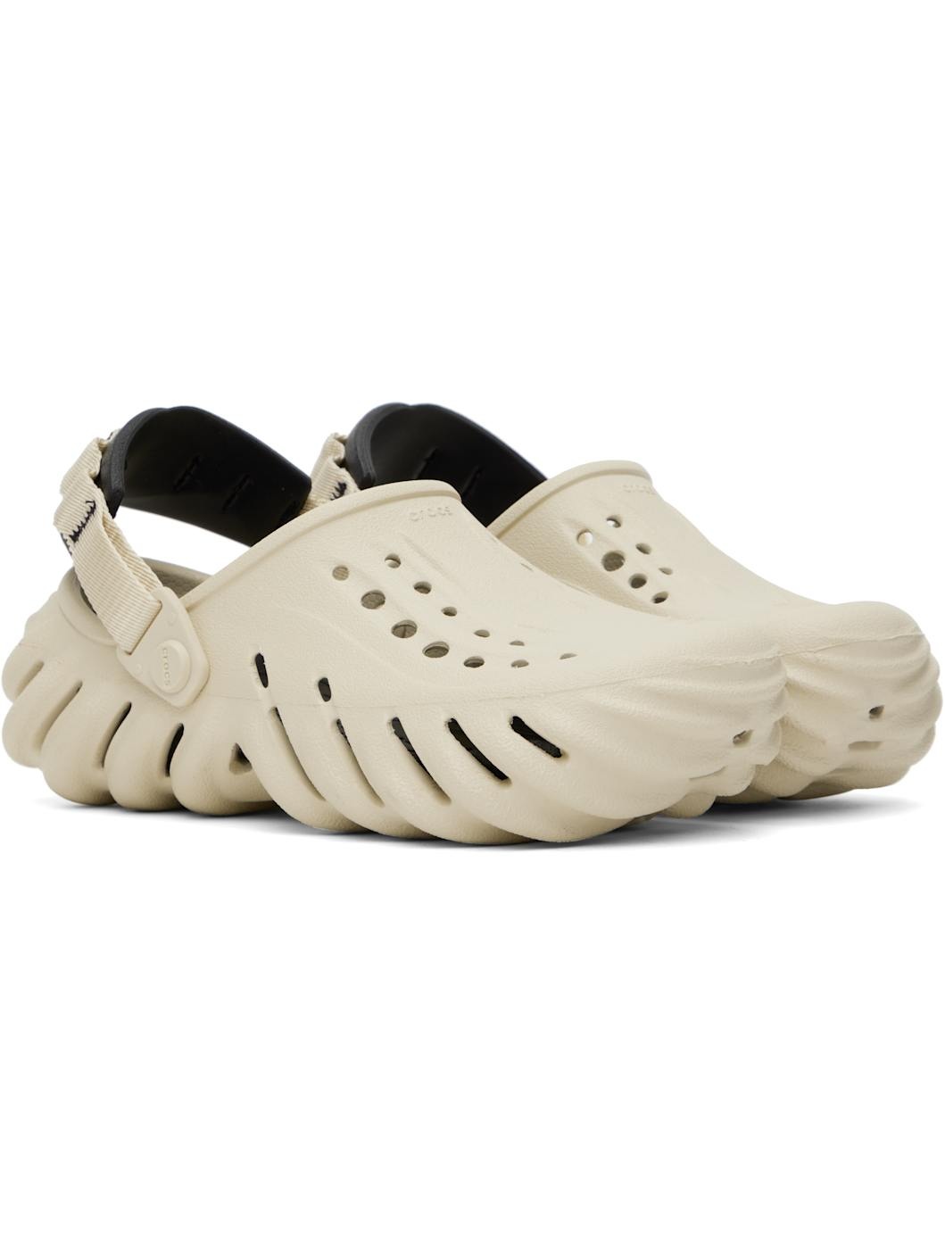 Beige & Black Echo Clogs - 4