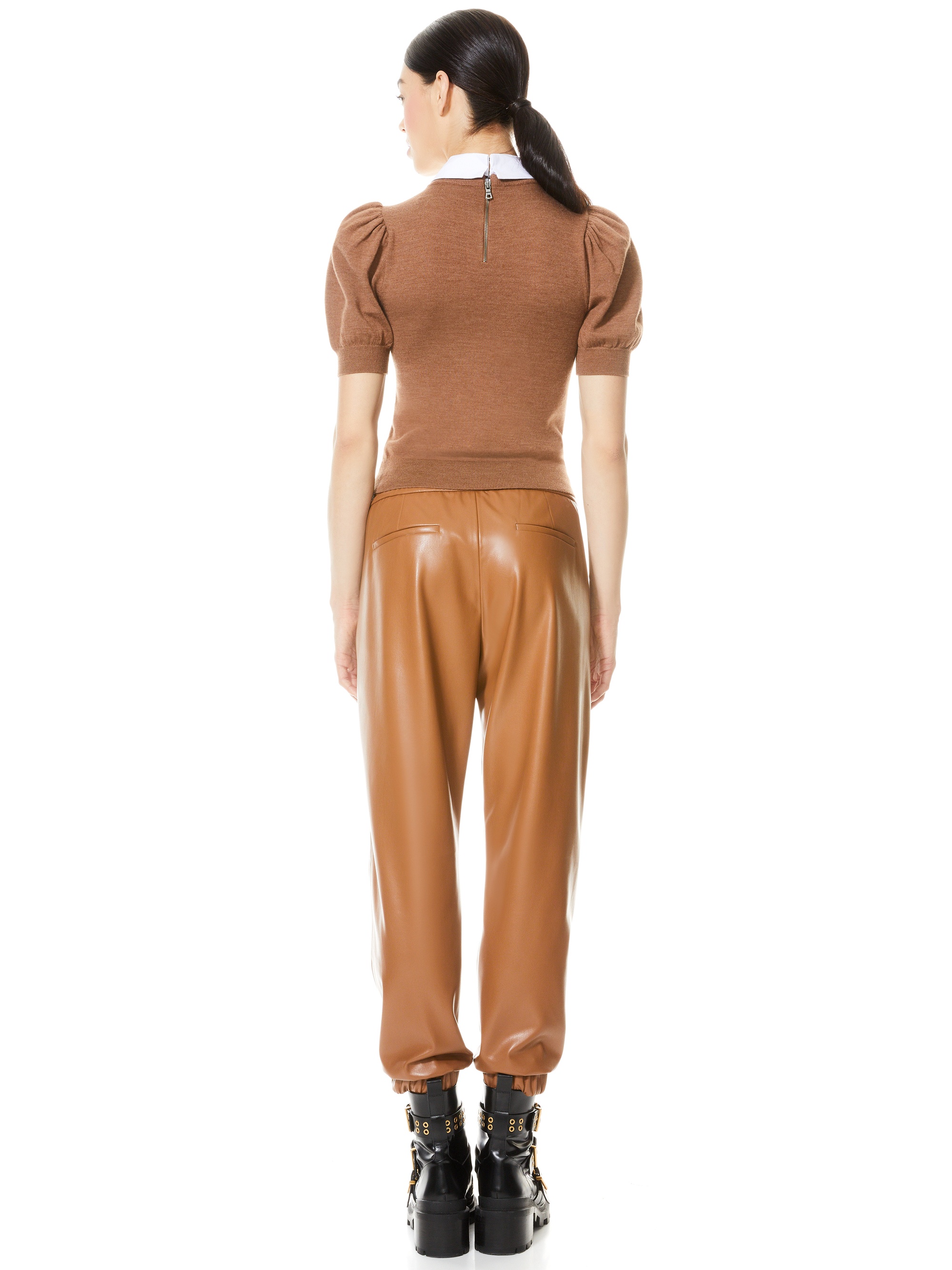 CHASE PUFF SLEEVE SWEATER WITH COLLAR - 3