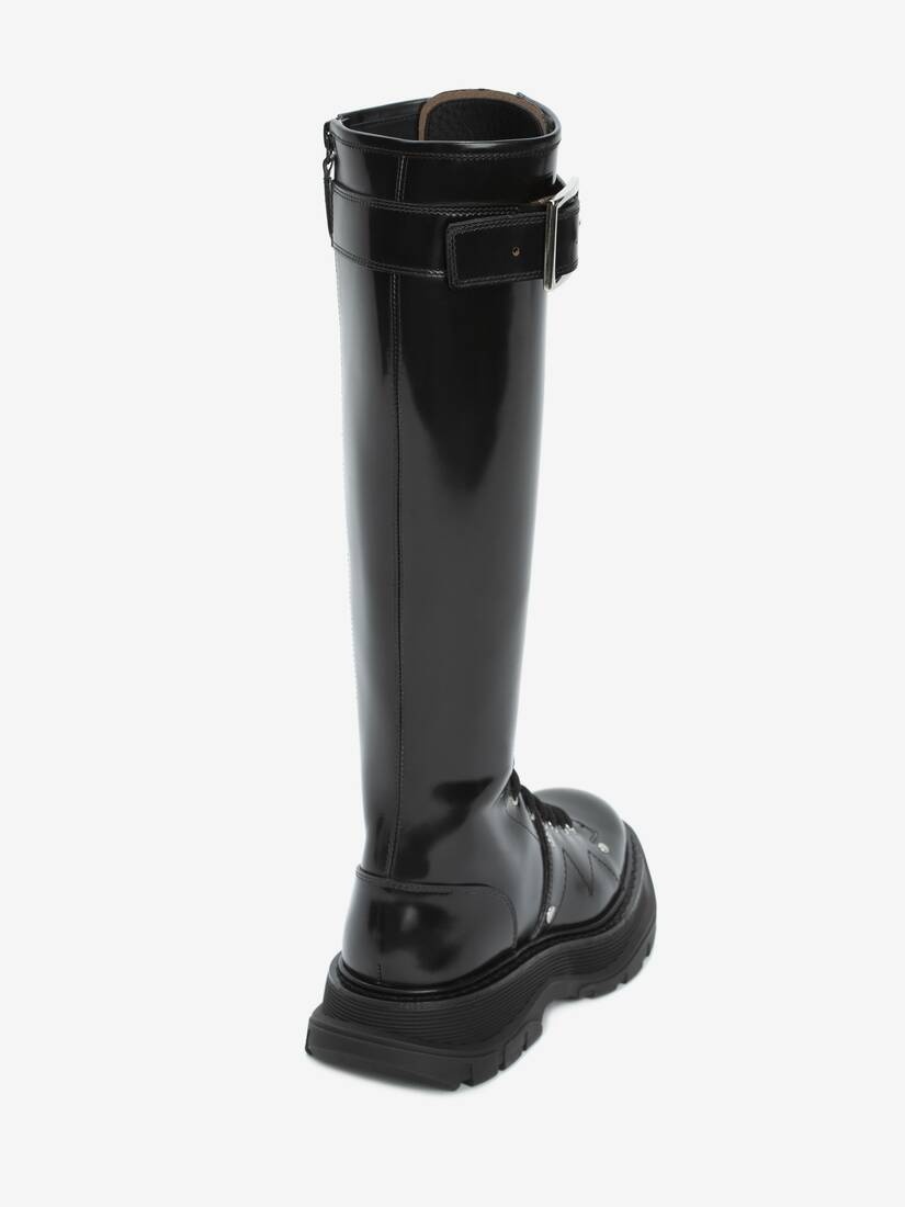 Women's Tread Slick Knee-high Boot in Black/silver - 3