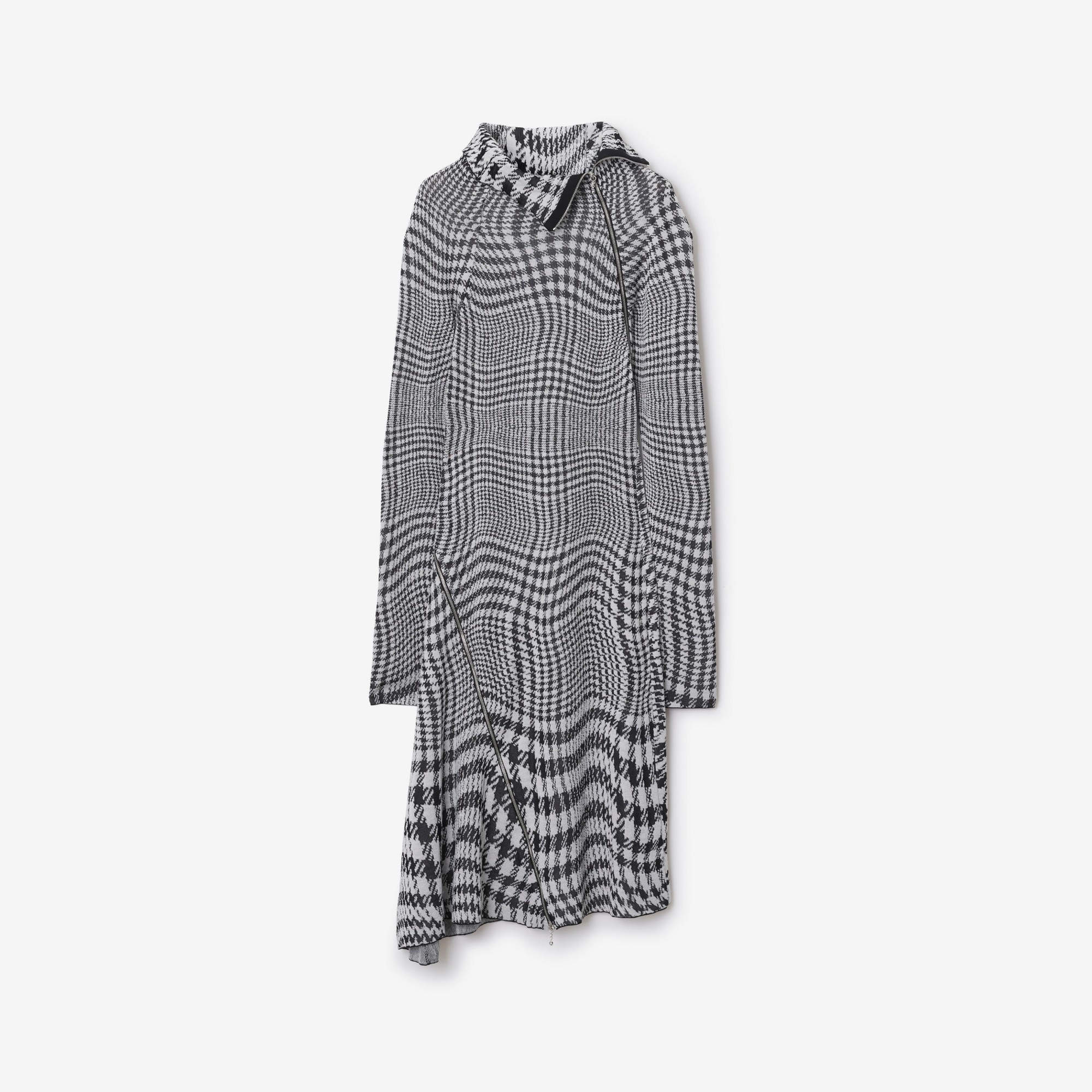 Warped Houndstooth Wool Blend Dress - 1