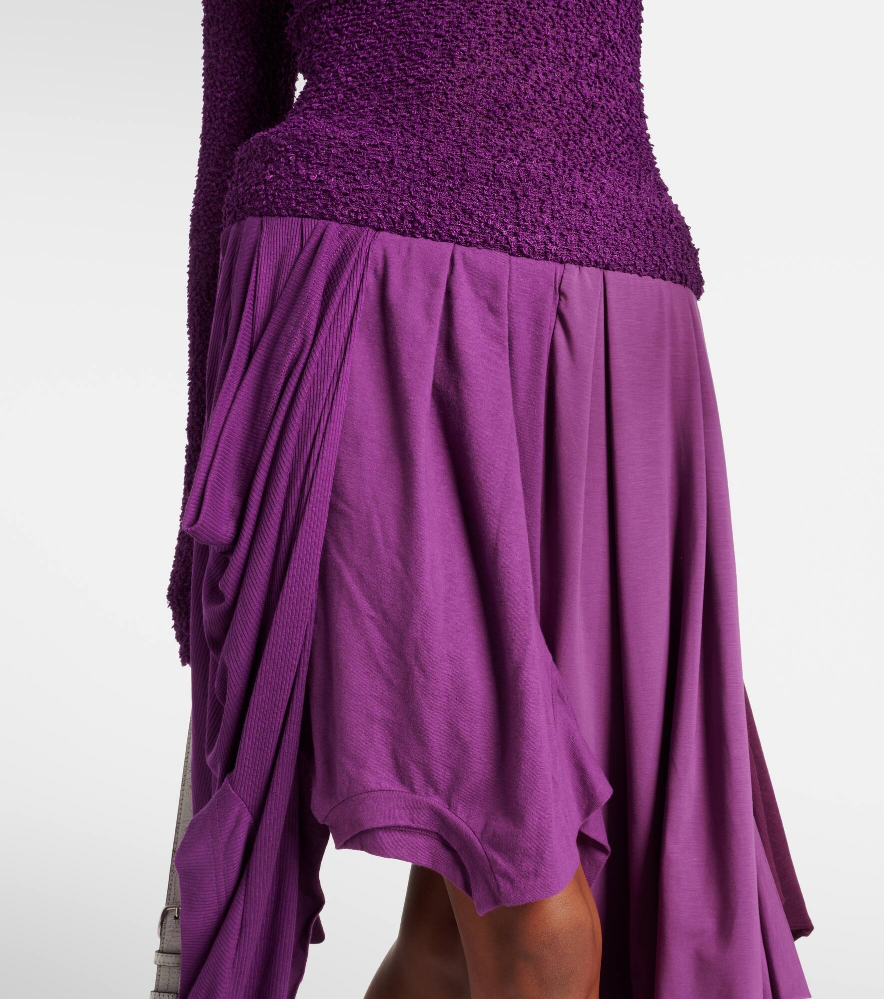 Damage pleated cotton midi dress - 5