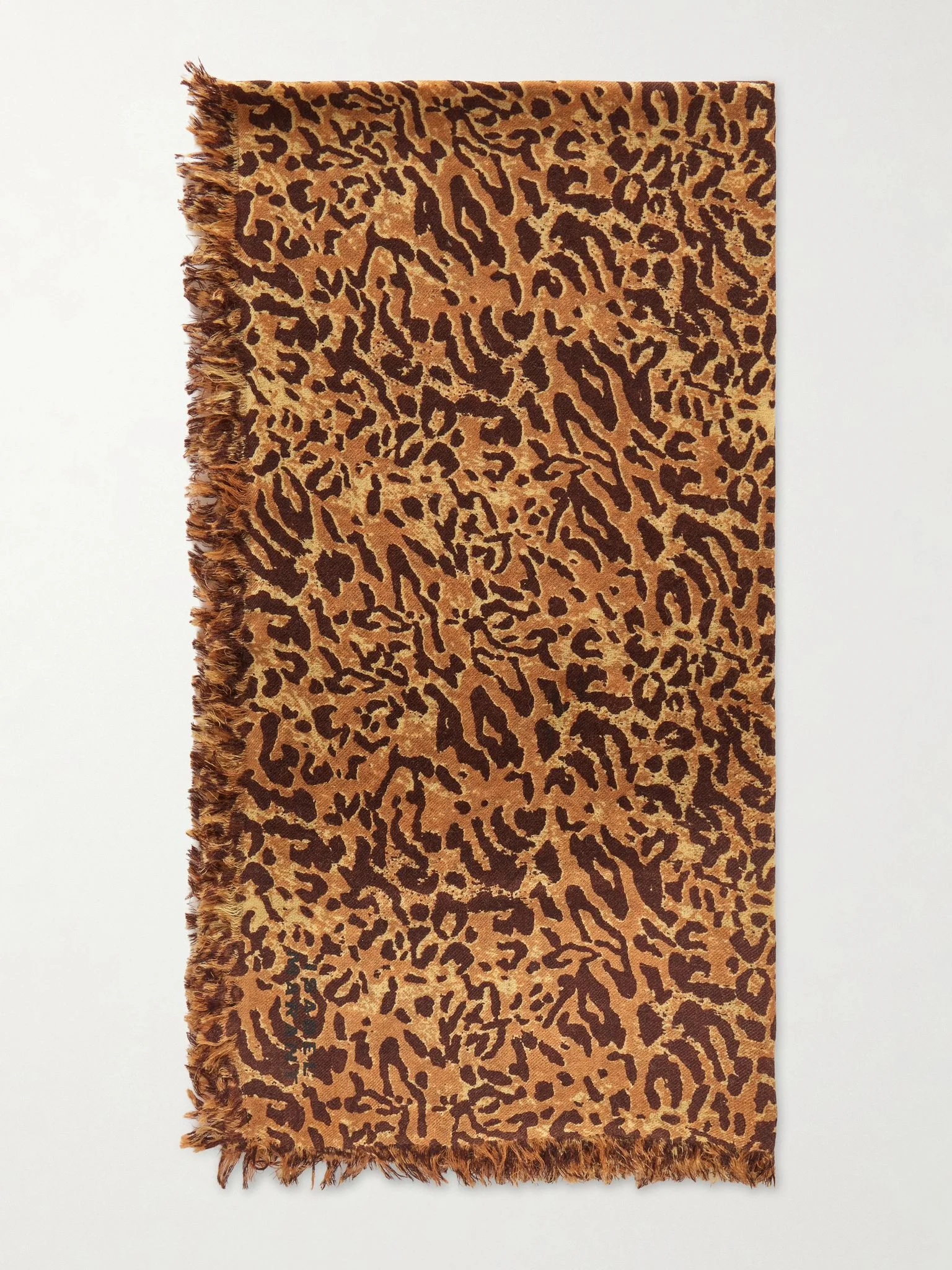 Alecia leopard-print wool and cashmere-blend scarf Leopard print - 1