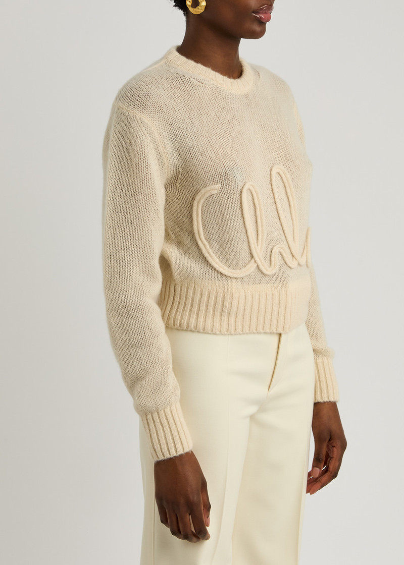 Chloé Chloe Logo-appliqué Wool-blend Jumper outlook