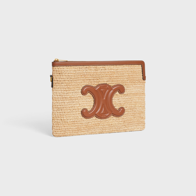 Small Pouch with strap CUIR TRIOMPHE in RAFFIA AND CALFSKIN 3