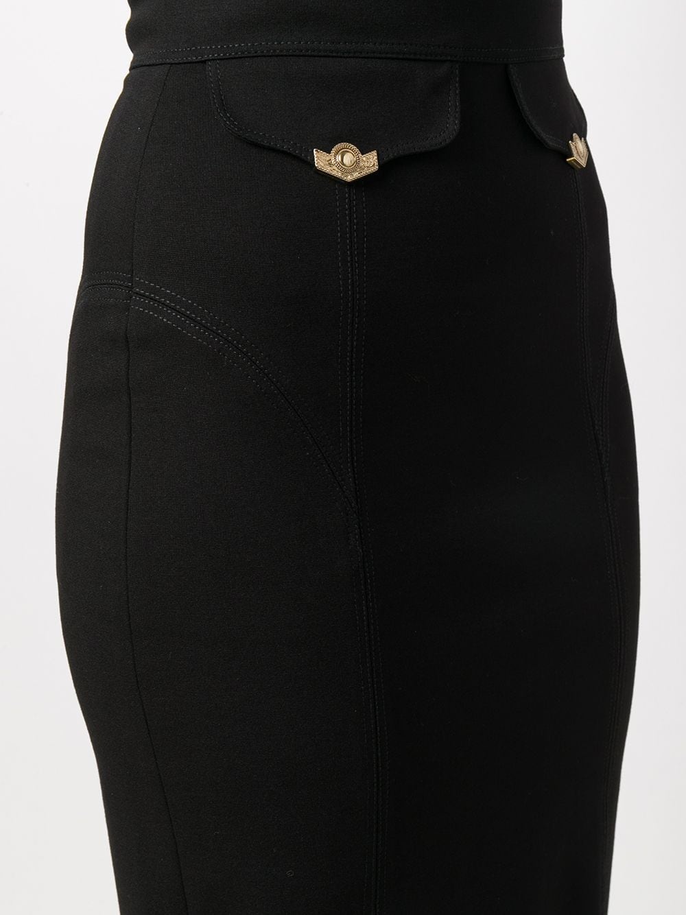 front flap pocket pencil skirt - 5