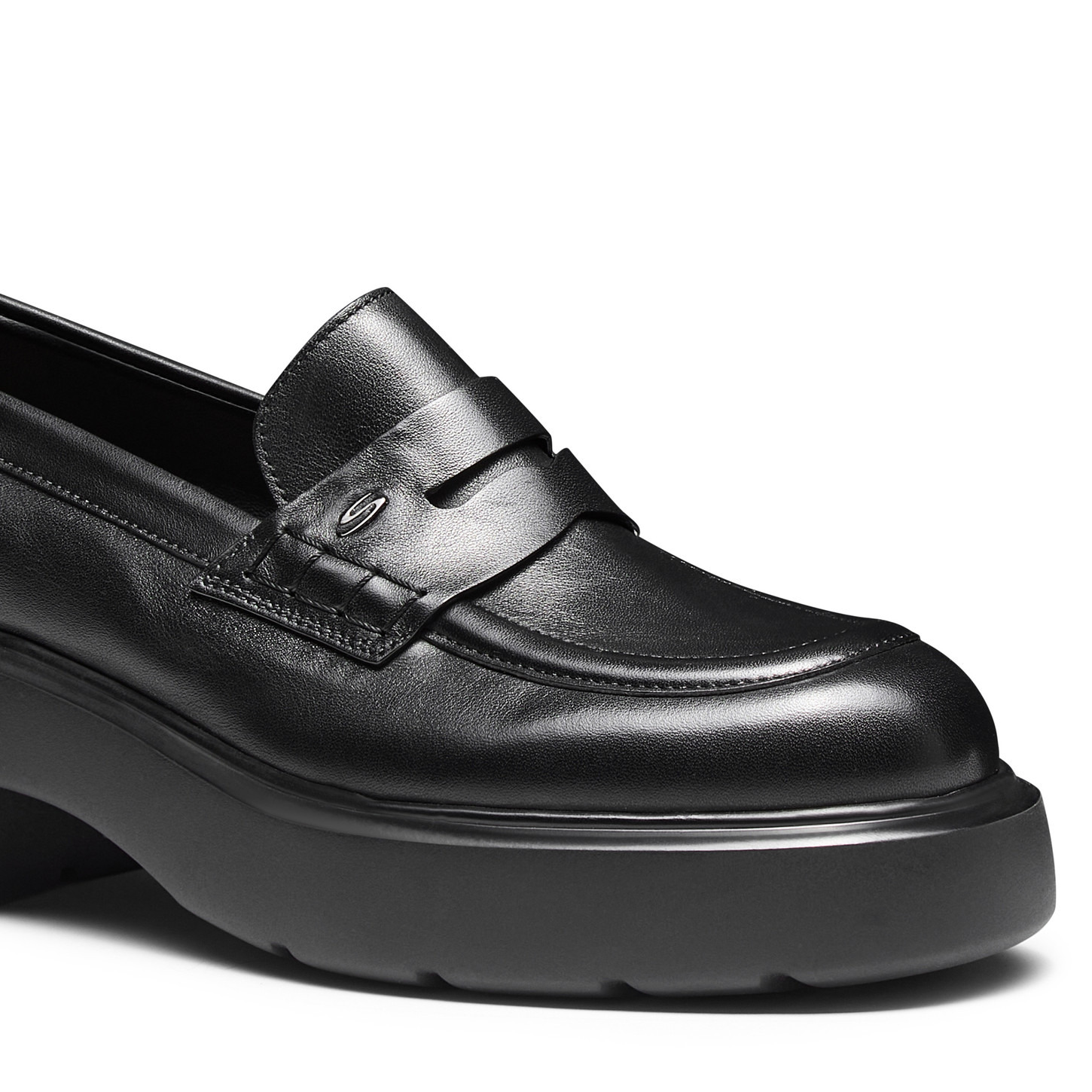 Women's black leather Easy penny loafer - 5