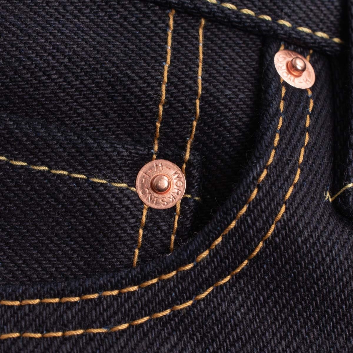 IH-777-XHSib 25oz Selvedge Denim Slim Tapered Cut Jeans - Indigo/Black - 7