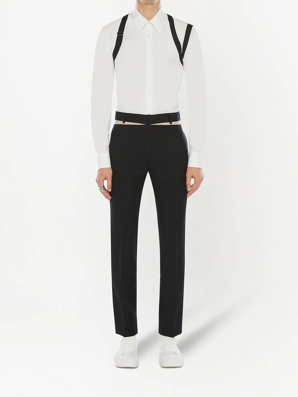 panelled slim-fit trousers - 2