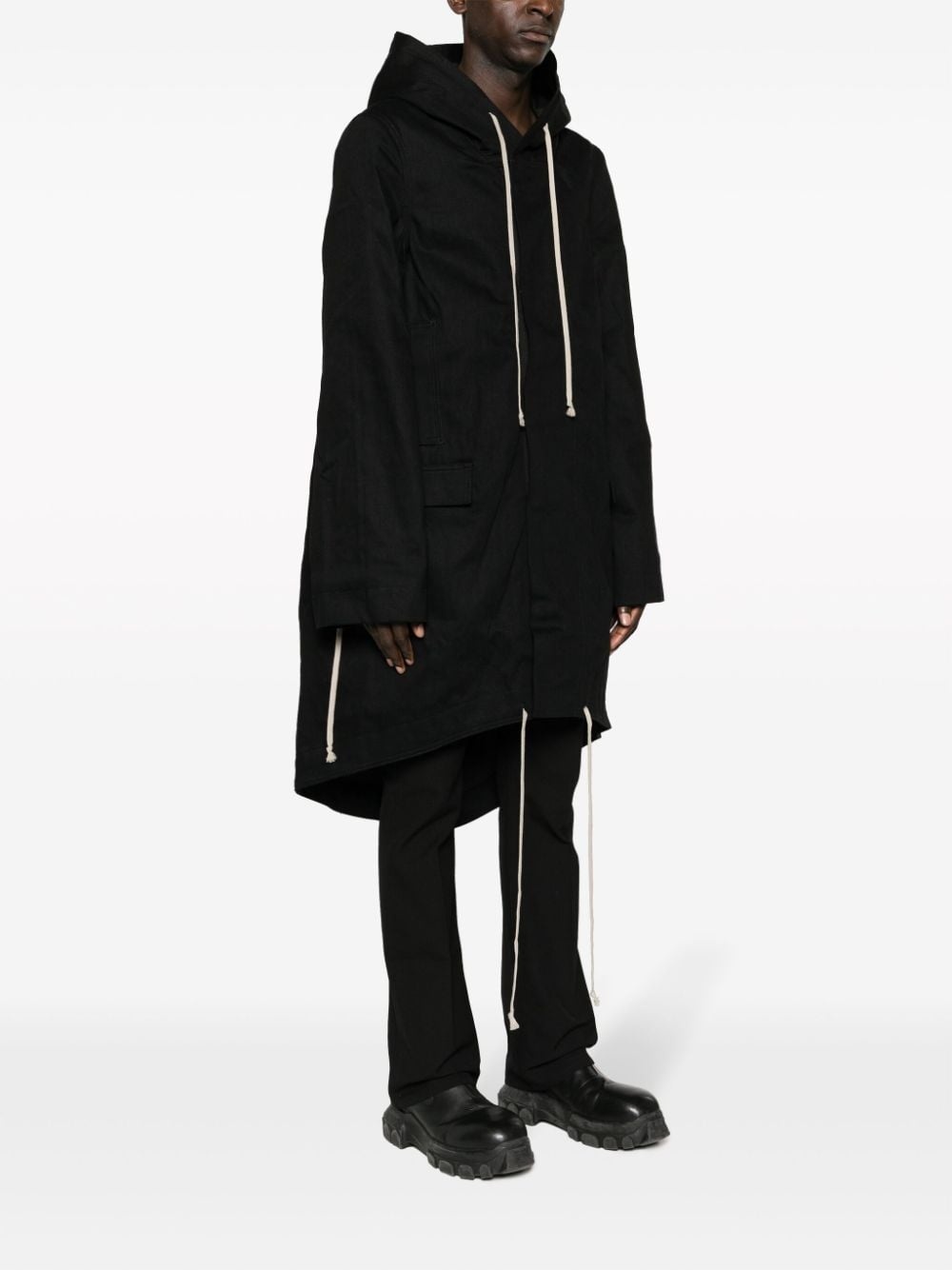 fishtail cotton hooded parka - 3