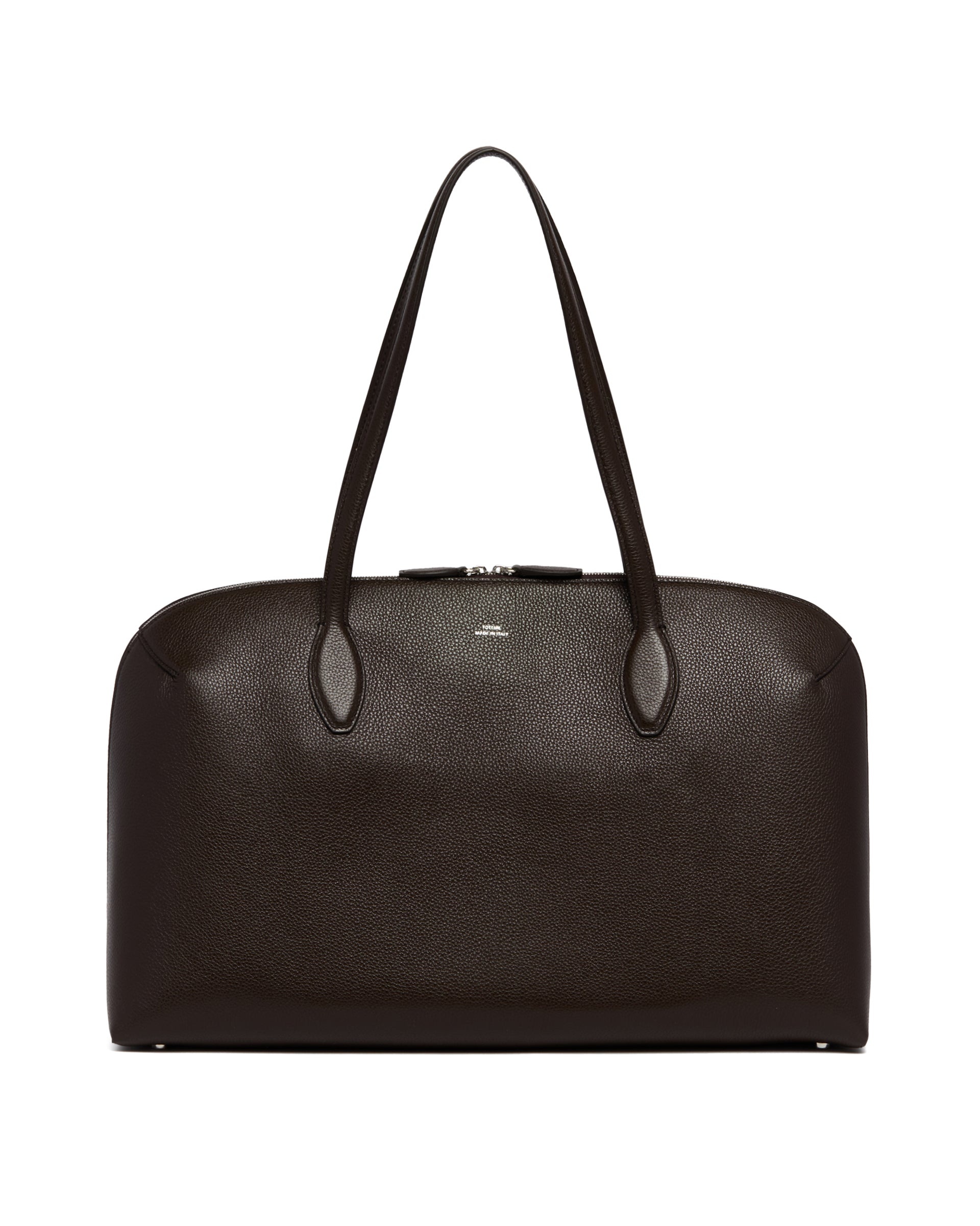 Brown Pebbled Leather Tote Bag - 1