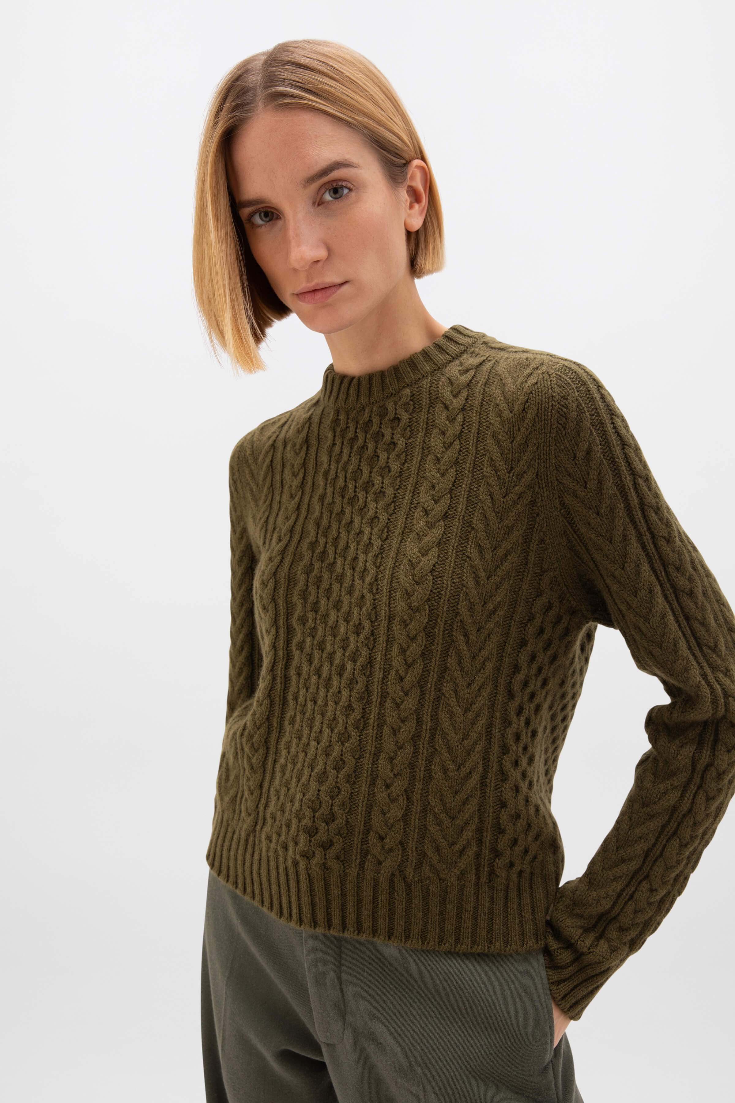 Aran Cable Cashmere Jumper - 2