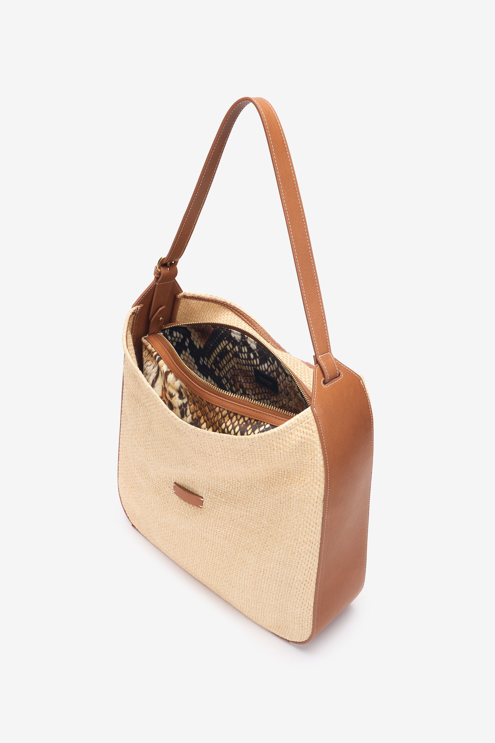 Large Raffia-Effect Shoulder Bag - 7