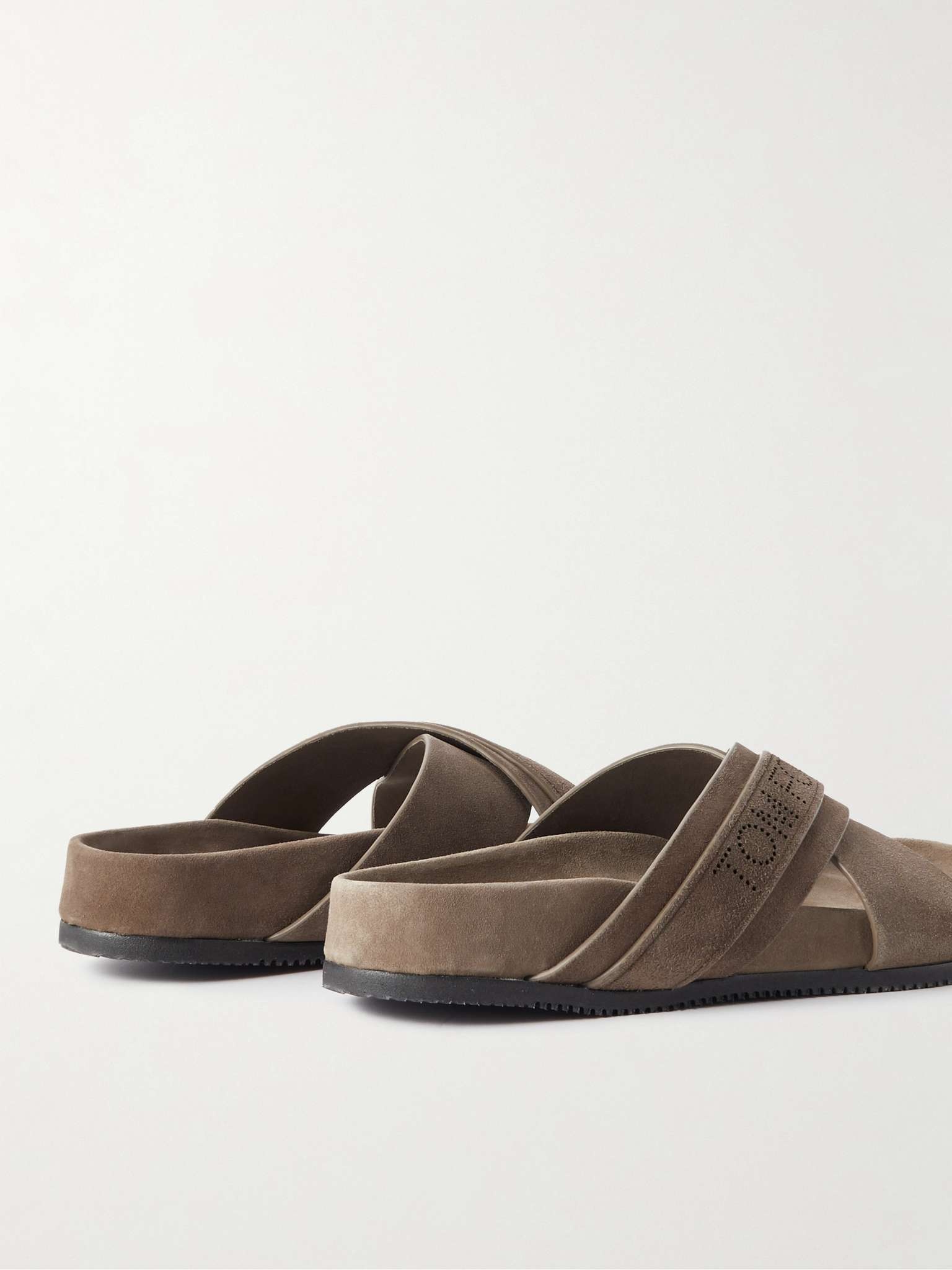 Wicklow Perforated Suede Slides - 6