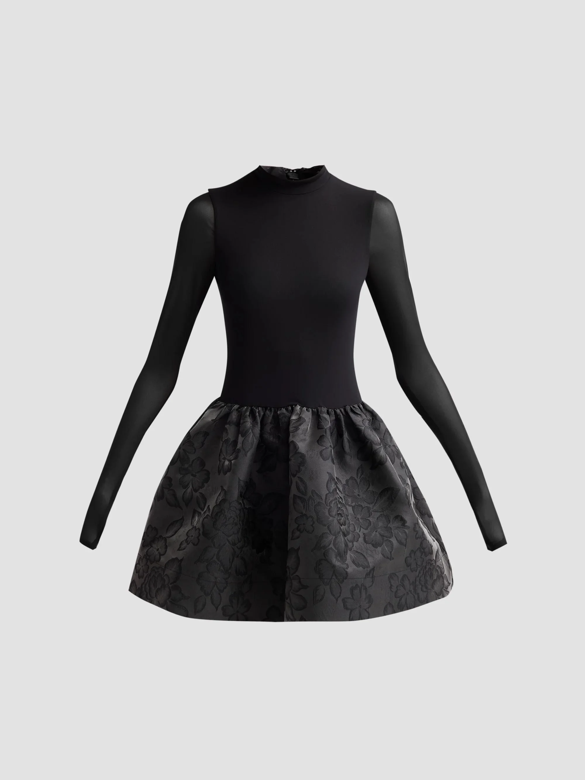Women's Chara Mixed-Media Mini Dress - Black - 1