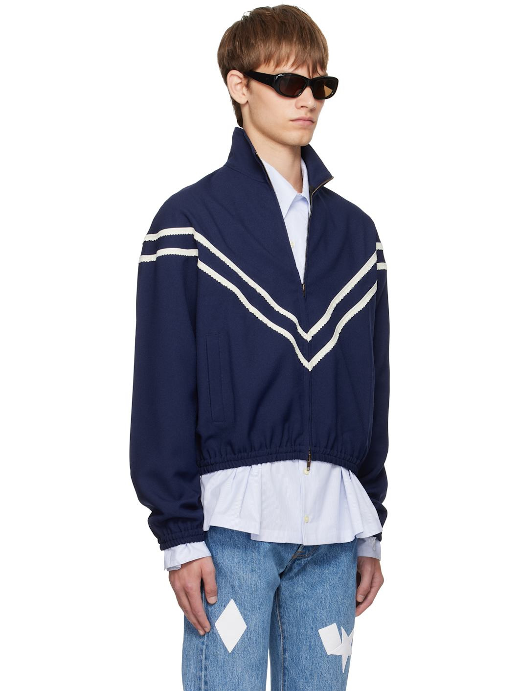 Navy Pinking Corded Jacket - 2