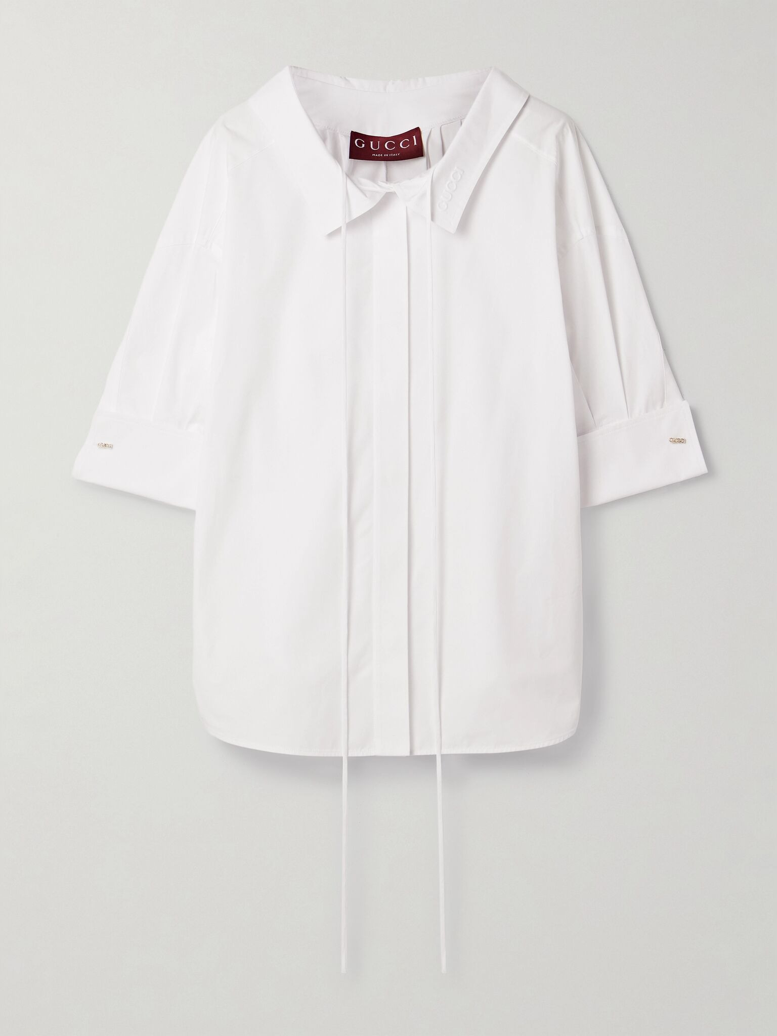 Oversized cotton-poplin shirt White - 1