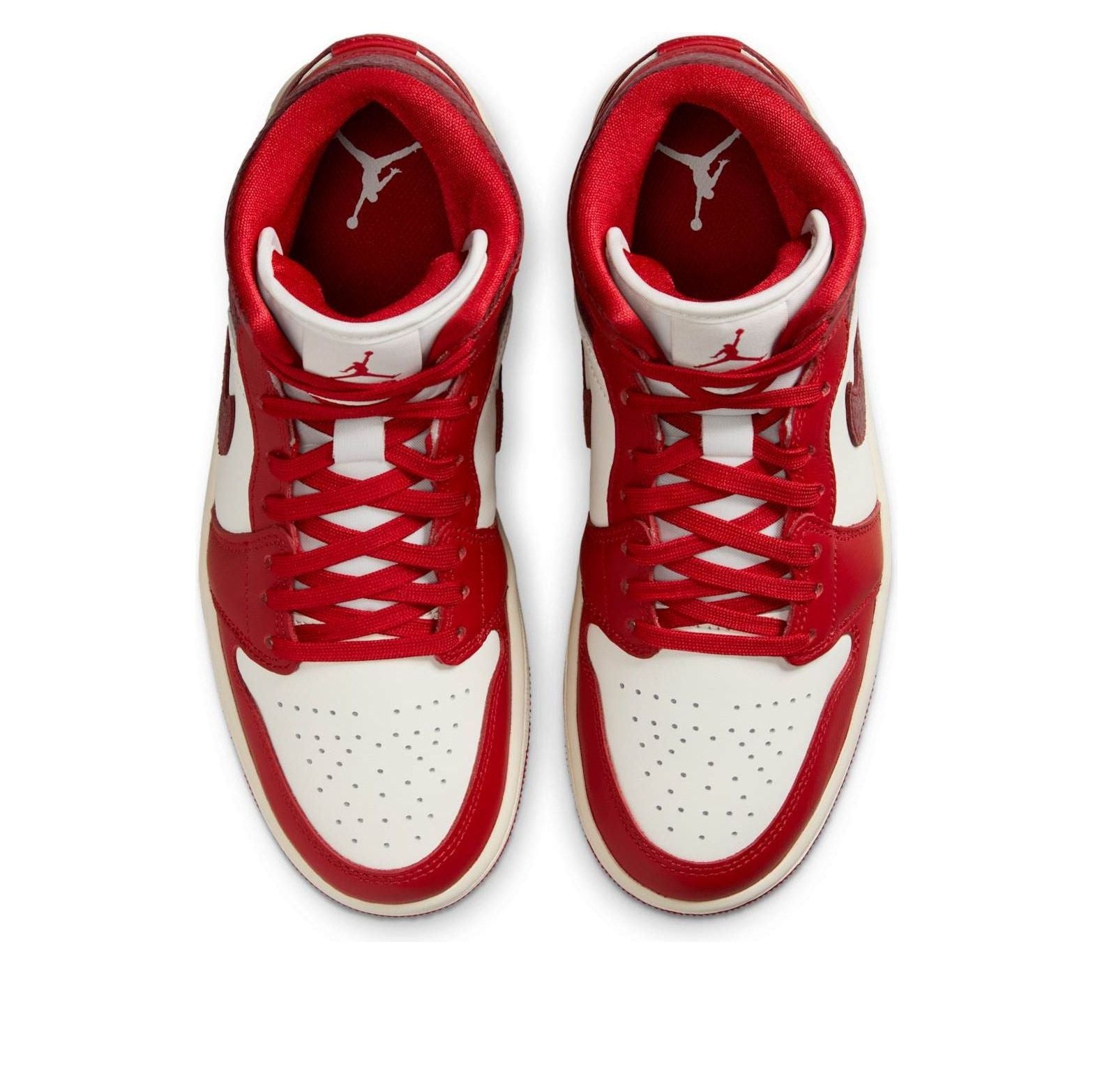 (WMNS) Air Jordan 1 Mid SE 'Red Cracked Leather' HJ9337-106 - 4
