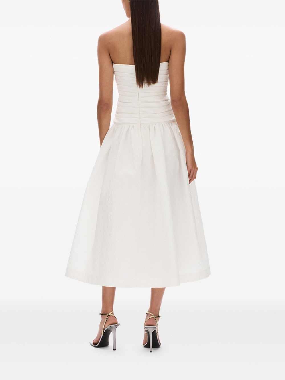 strapless ruched dress - 4