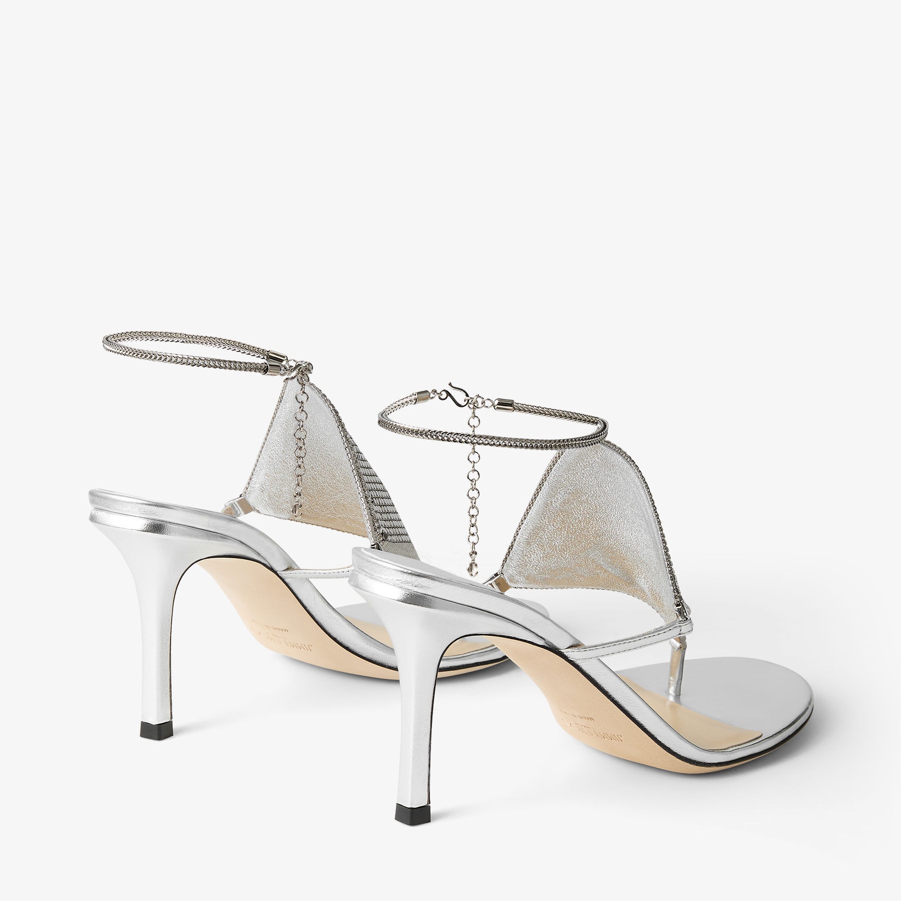 Thong
Metallic Nappa Leather Sandal with Metal Mesh - 6