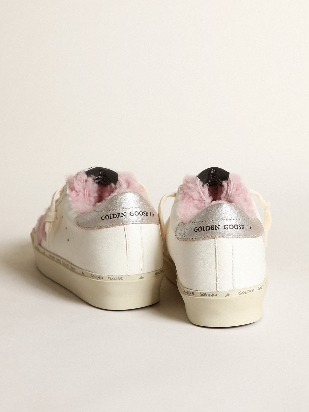 Hi Star in white nappa with pink shearling star and lining - 4