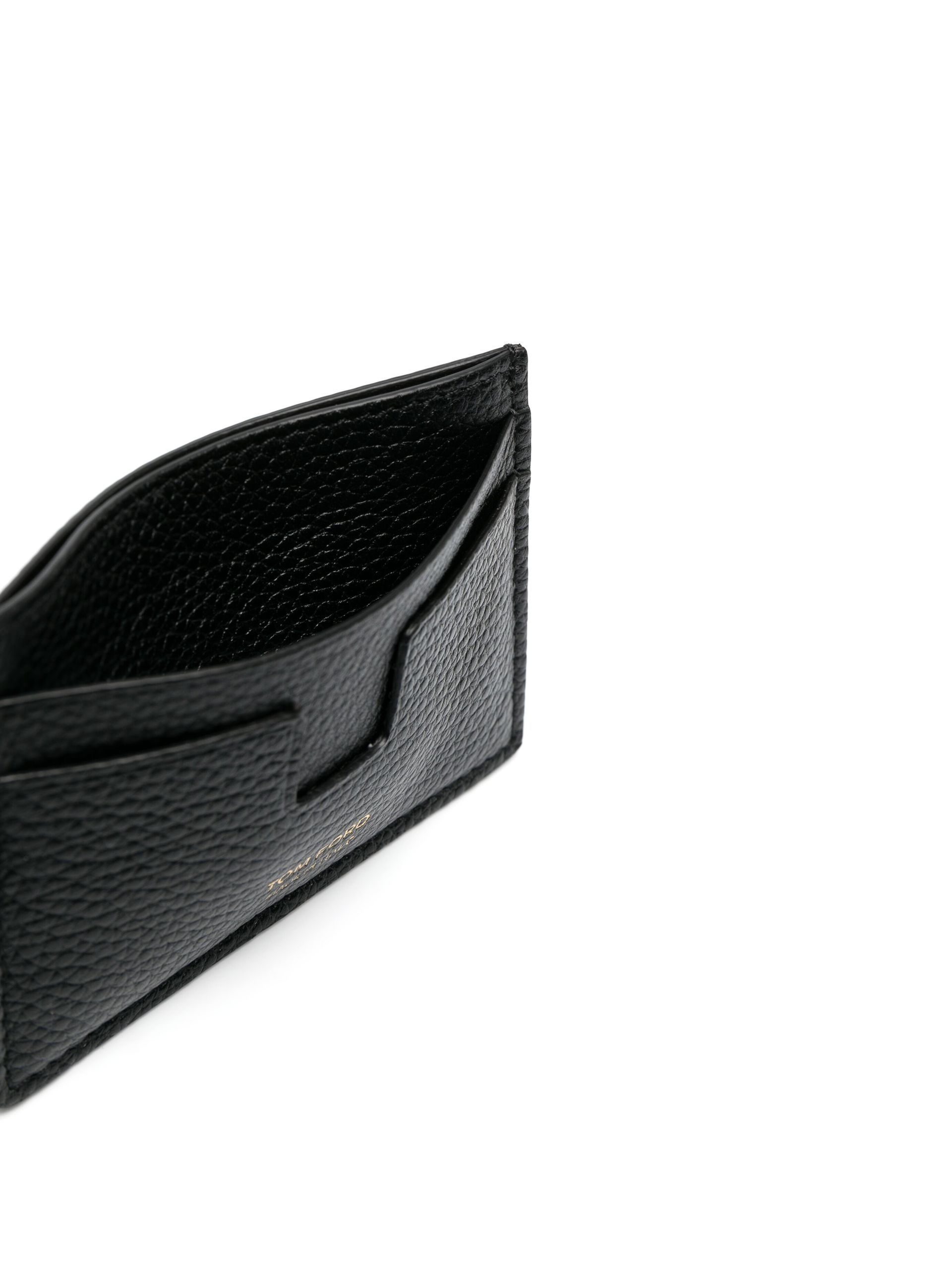 black leather card holder - 3